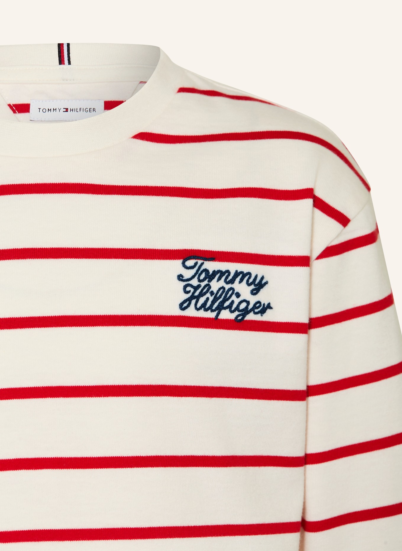 TOMMY HILFIGER Koszulka z długim rękawem: BIAŁY / CZERWONY / GRANATOWY