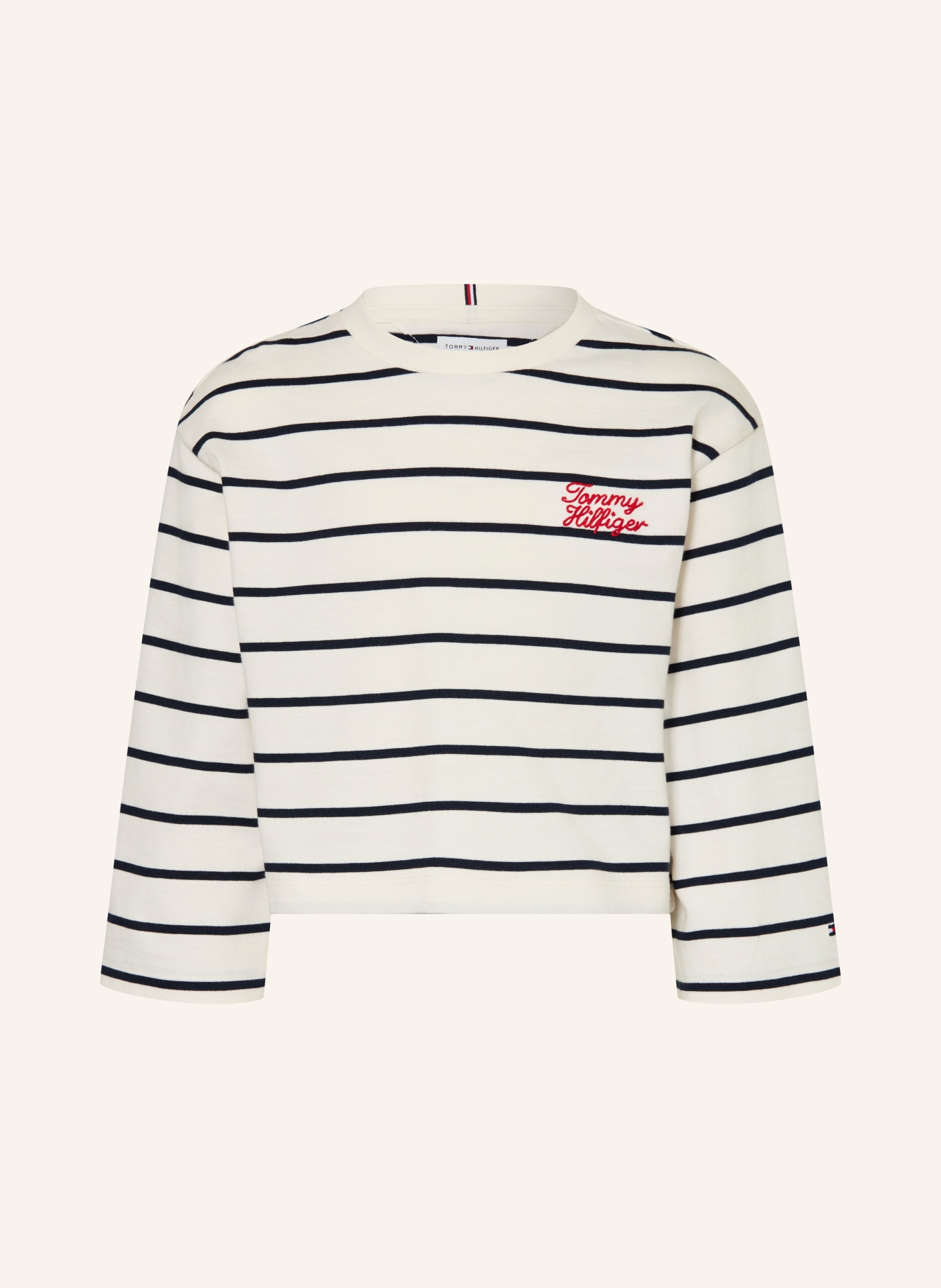TOMMY HILFIGER Koszulka z długim rękawem: BIAŁY / CZERWONY / GRANATOWY