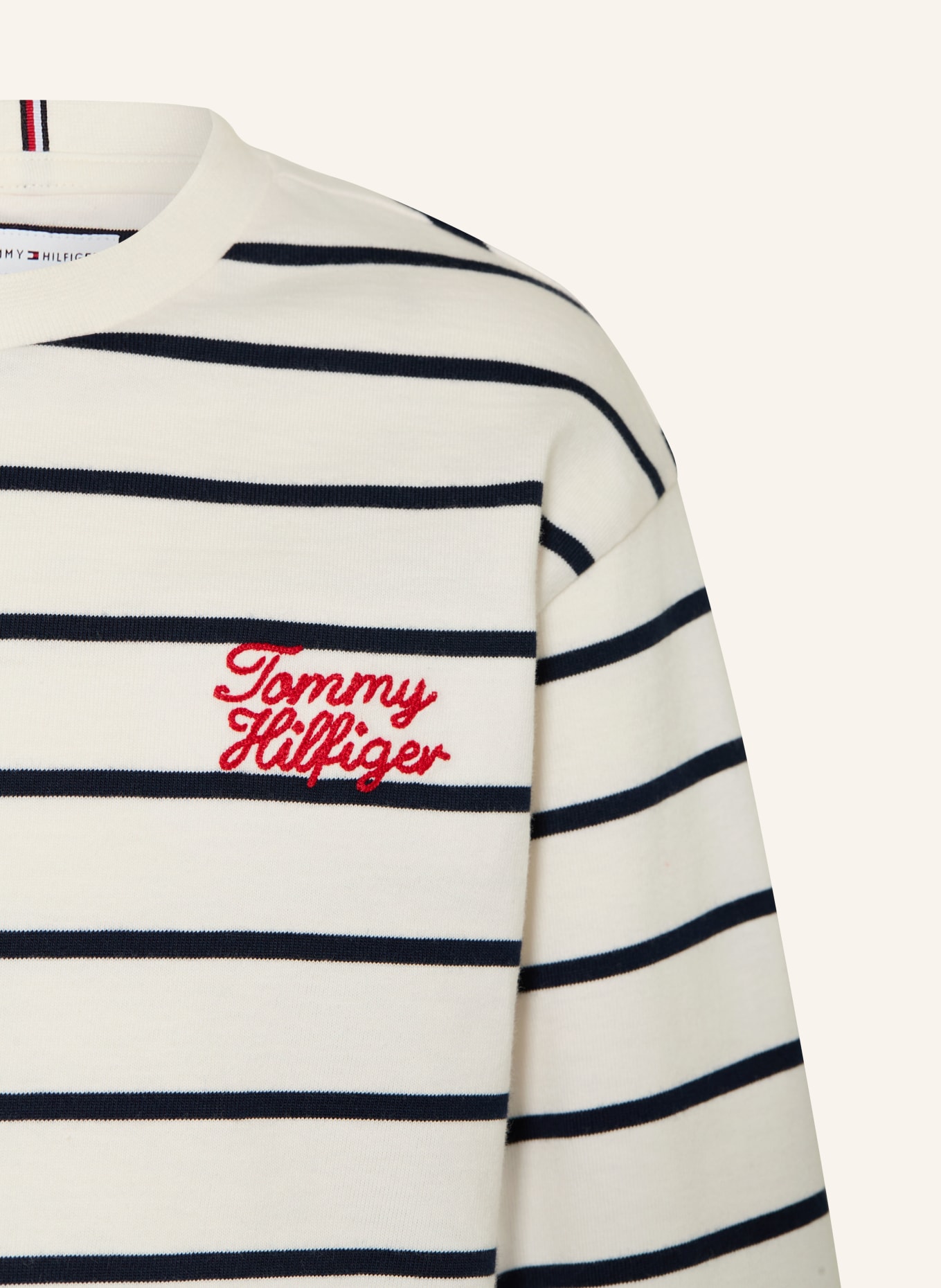 TOMMY HILFIGER Koszulka z długim rękawem: BIAŁY / CZERWONY / GRANATOWY