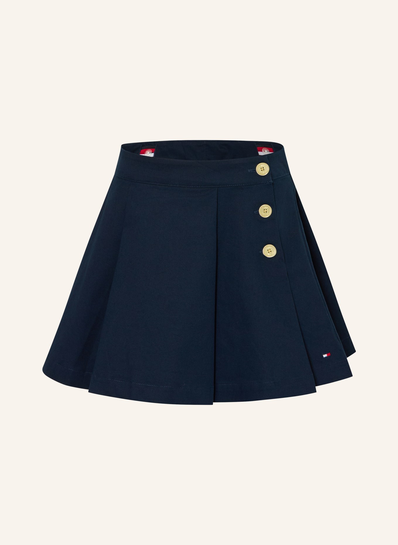 TOMMY HILFIGER Jupe plissée: BLEU FONCÉ / OR