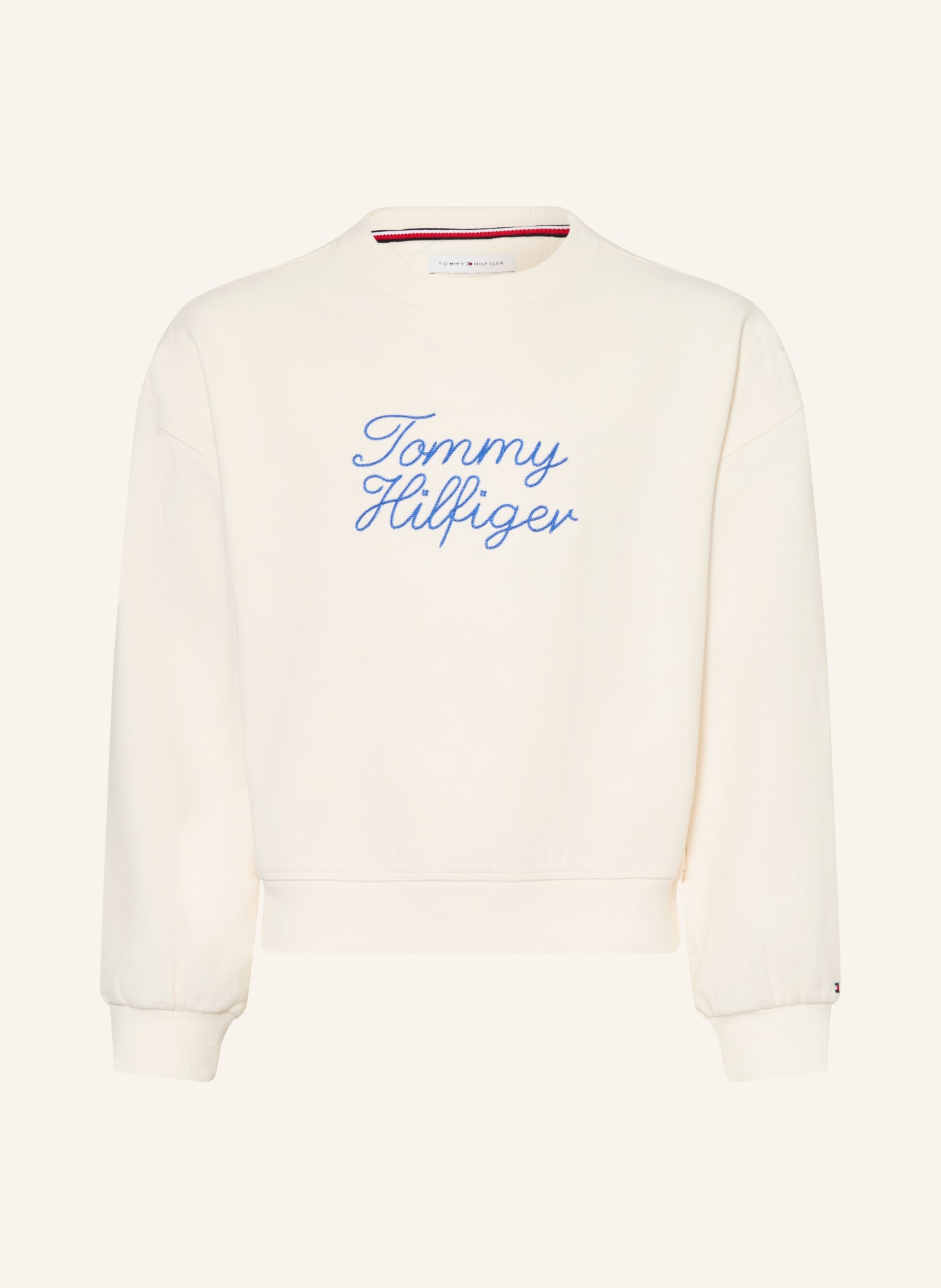TOMMY HILFIGER Sweatshirt: CRÈME / BLEU