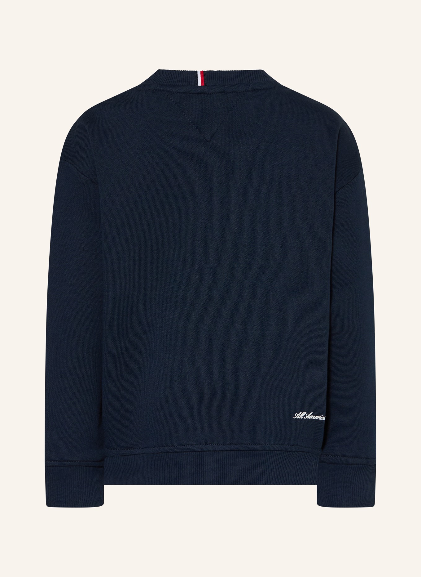 TOMMY HILFIGER Mikina: TMAVĚ MODRÁ / BÍLÁ