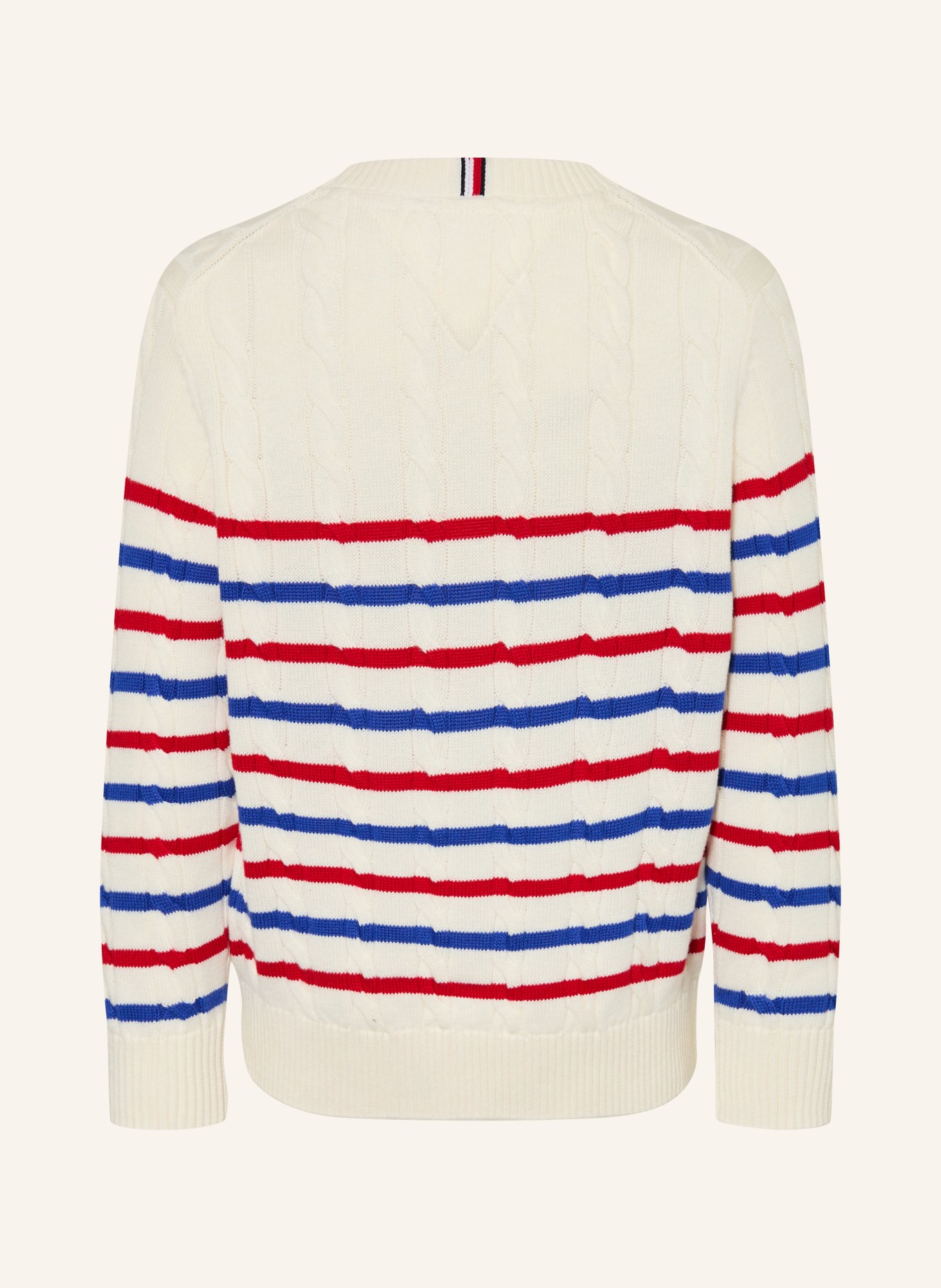 TOMMY HILFIGER Svetr: BÍLÁ / ČERVENÁ / MODRÁ