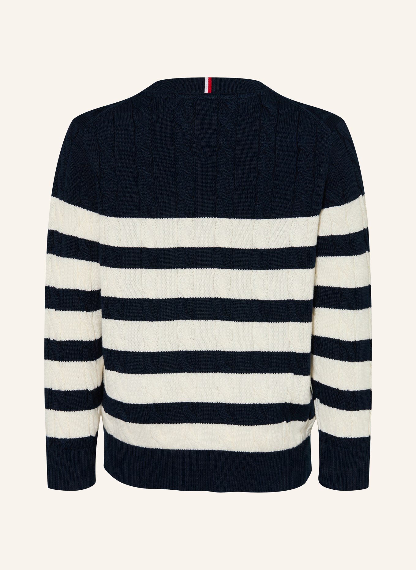 TOMMY HILFIGER Svetr: TMAVĚ MODRÁ / BÍLÁ