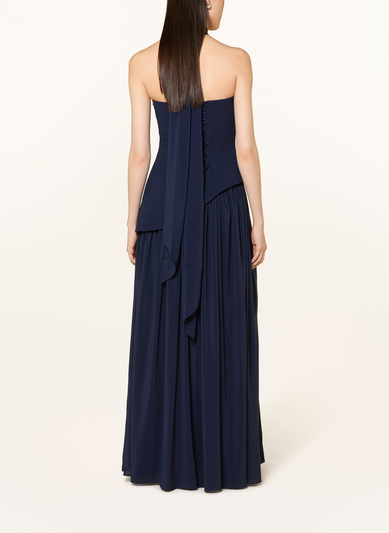 Hey Kyla Abendkleid im Materialmix: DUNKELBLAU