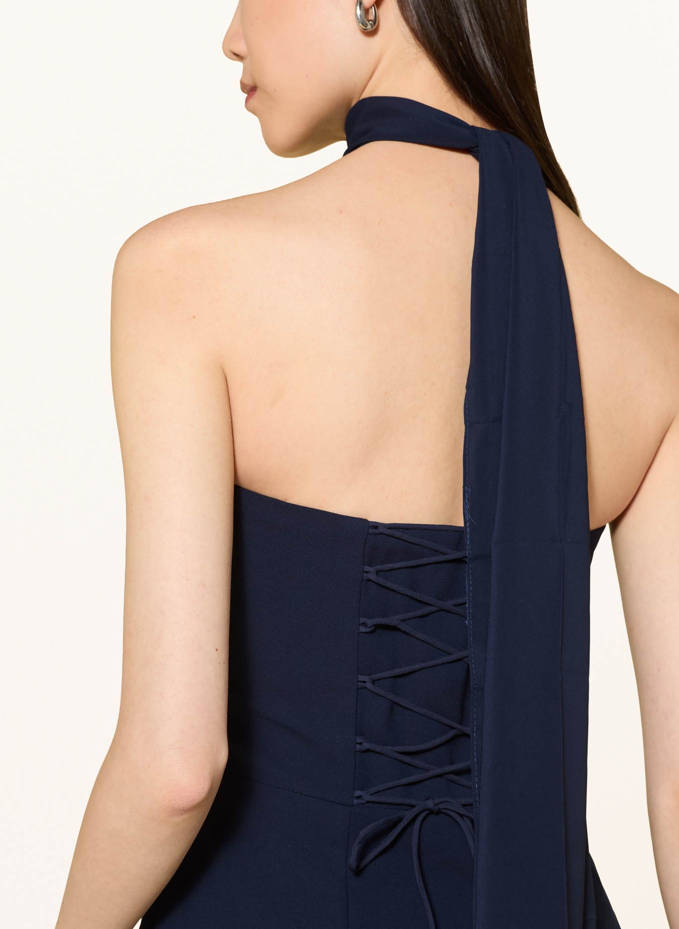 Hey Kyla Abendkleid im Materialmix: DUNKELBLAU