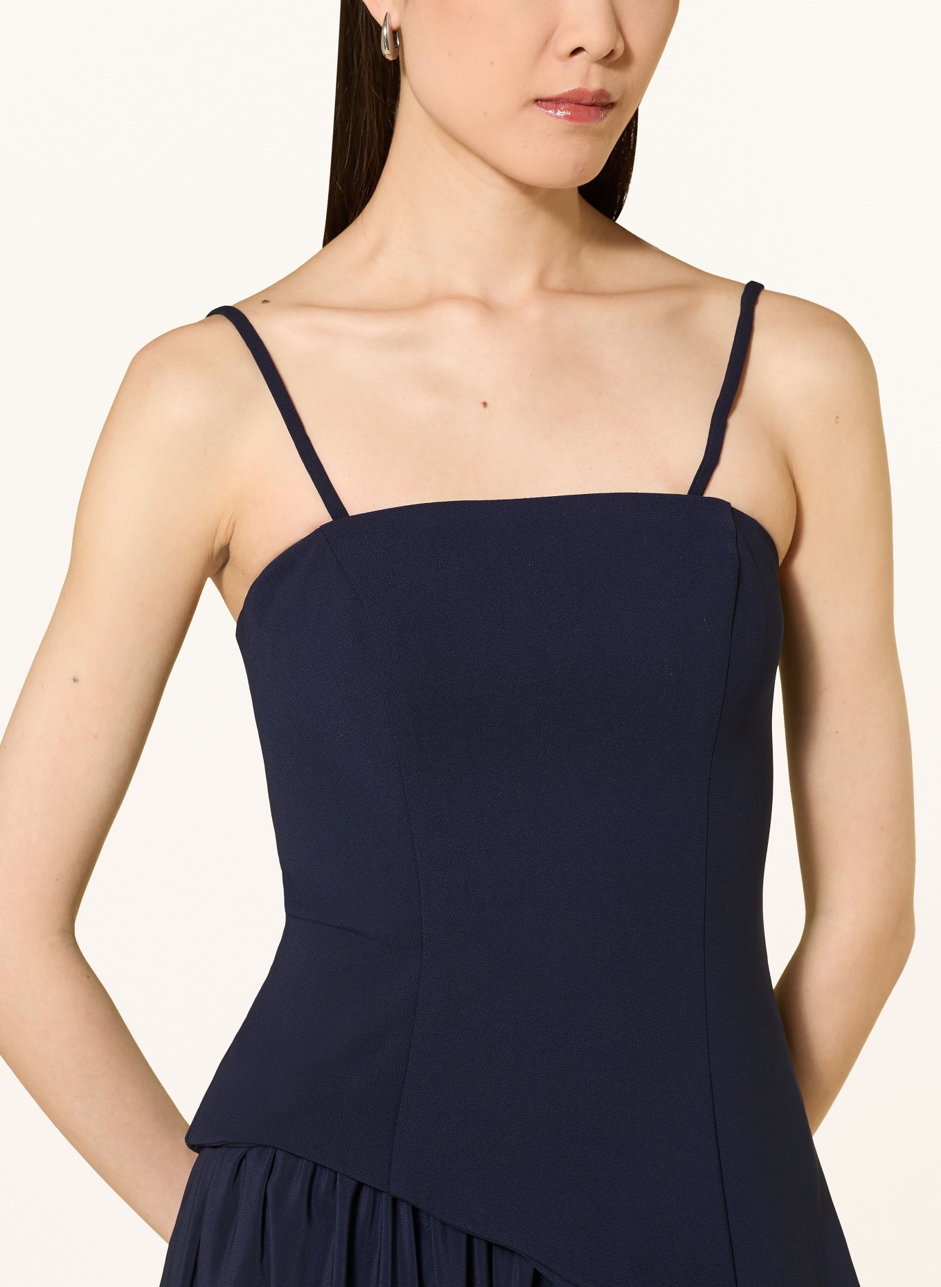 Hey Kyla Abendkleid im Materialmix: DUNKELBLAU