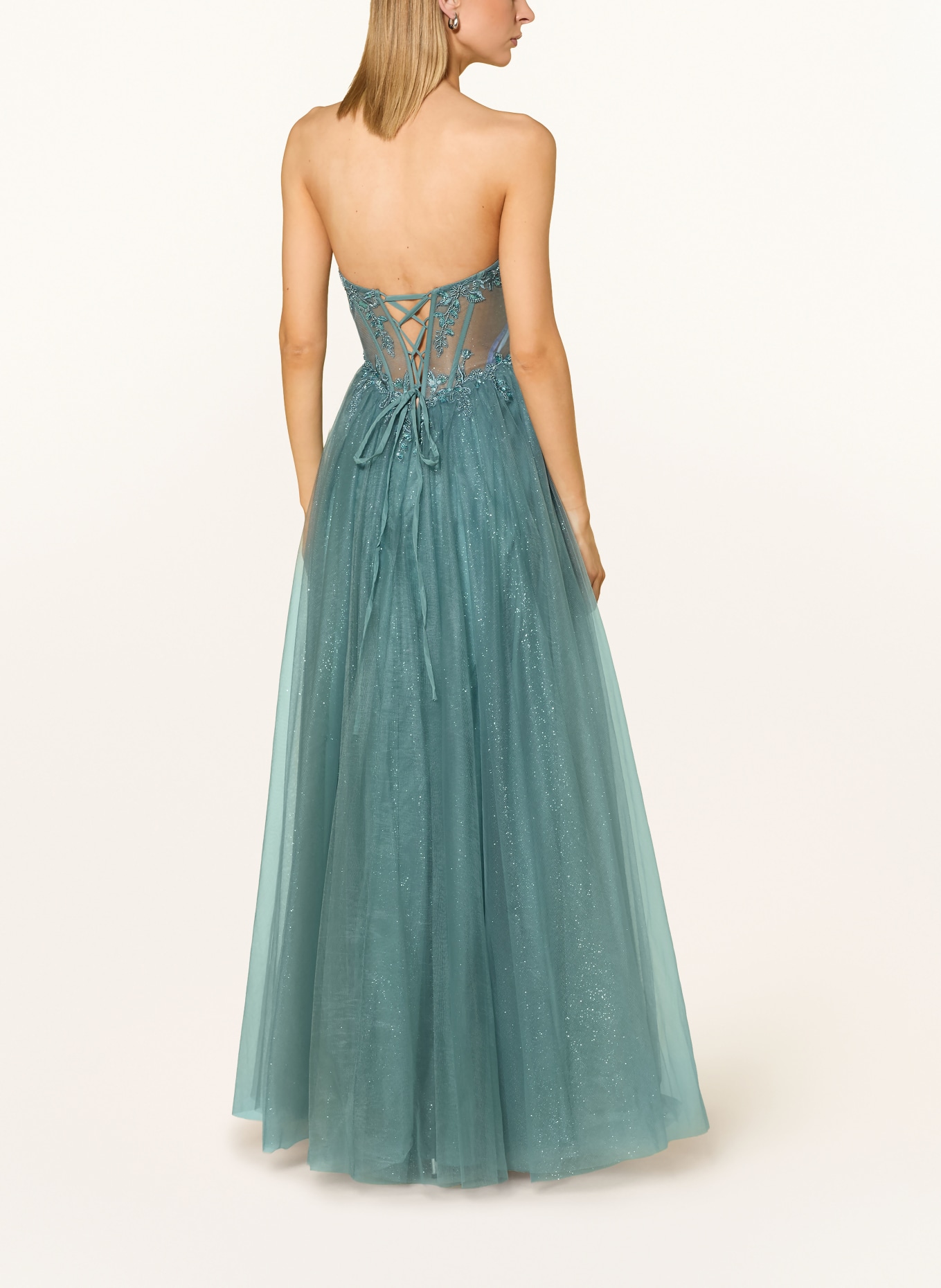 Hey Kyla Evening dress with decorative beads and sequins: TEAL