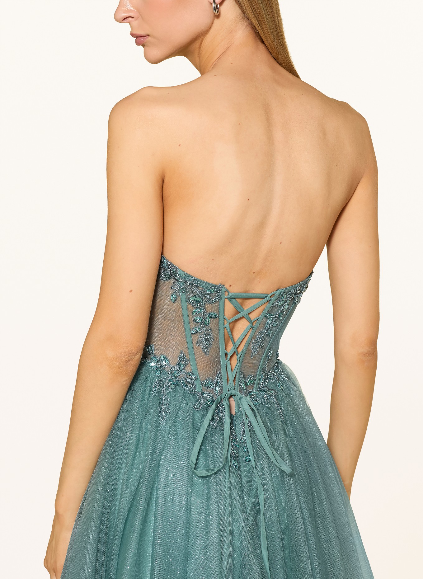 Hey Kyla Evening dress with decorative beads and sequins: TEAL