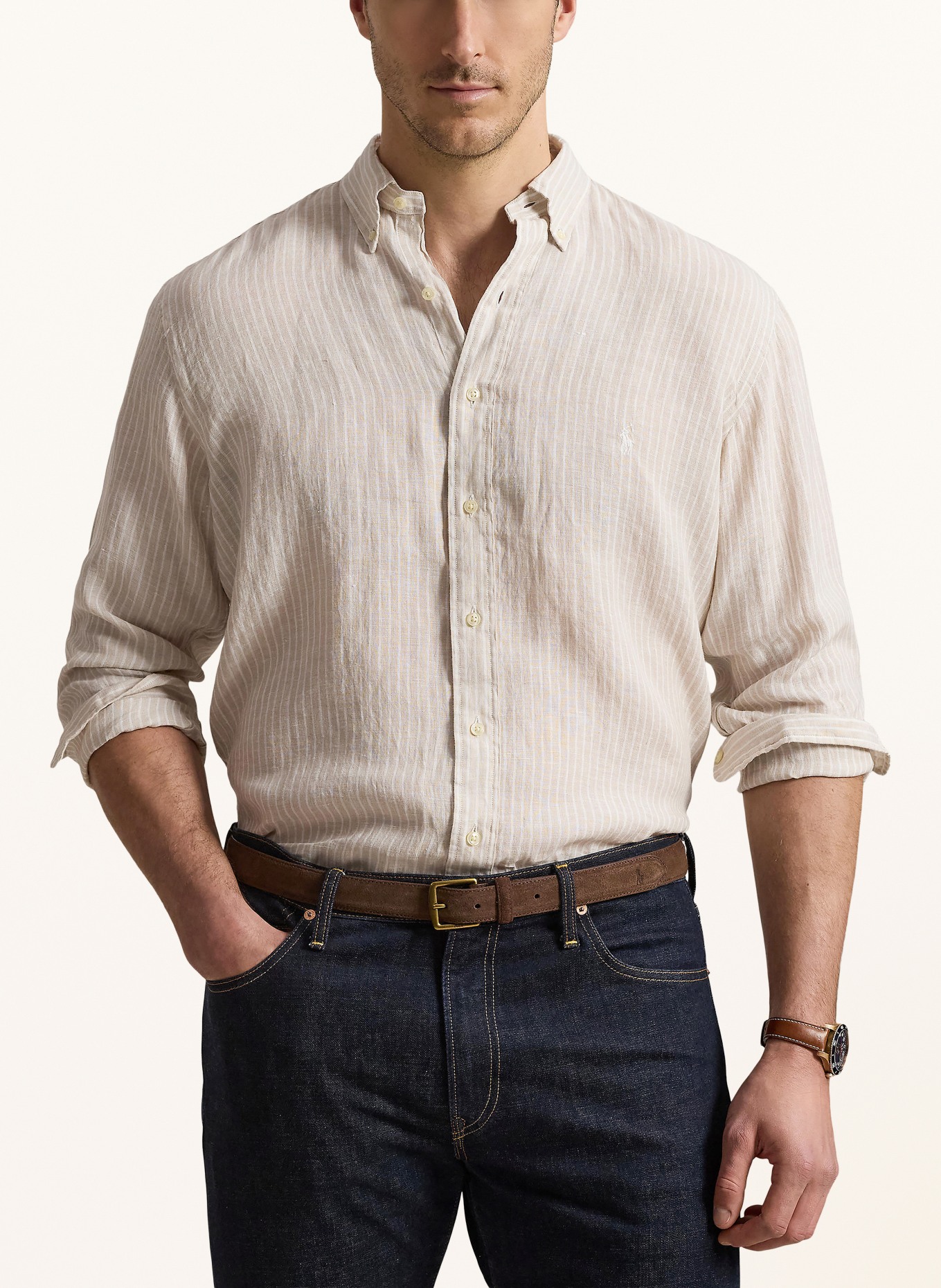 POLO RALPH LAUREN Big & Tall chemise en lin: BEIGE