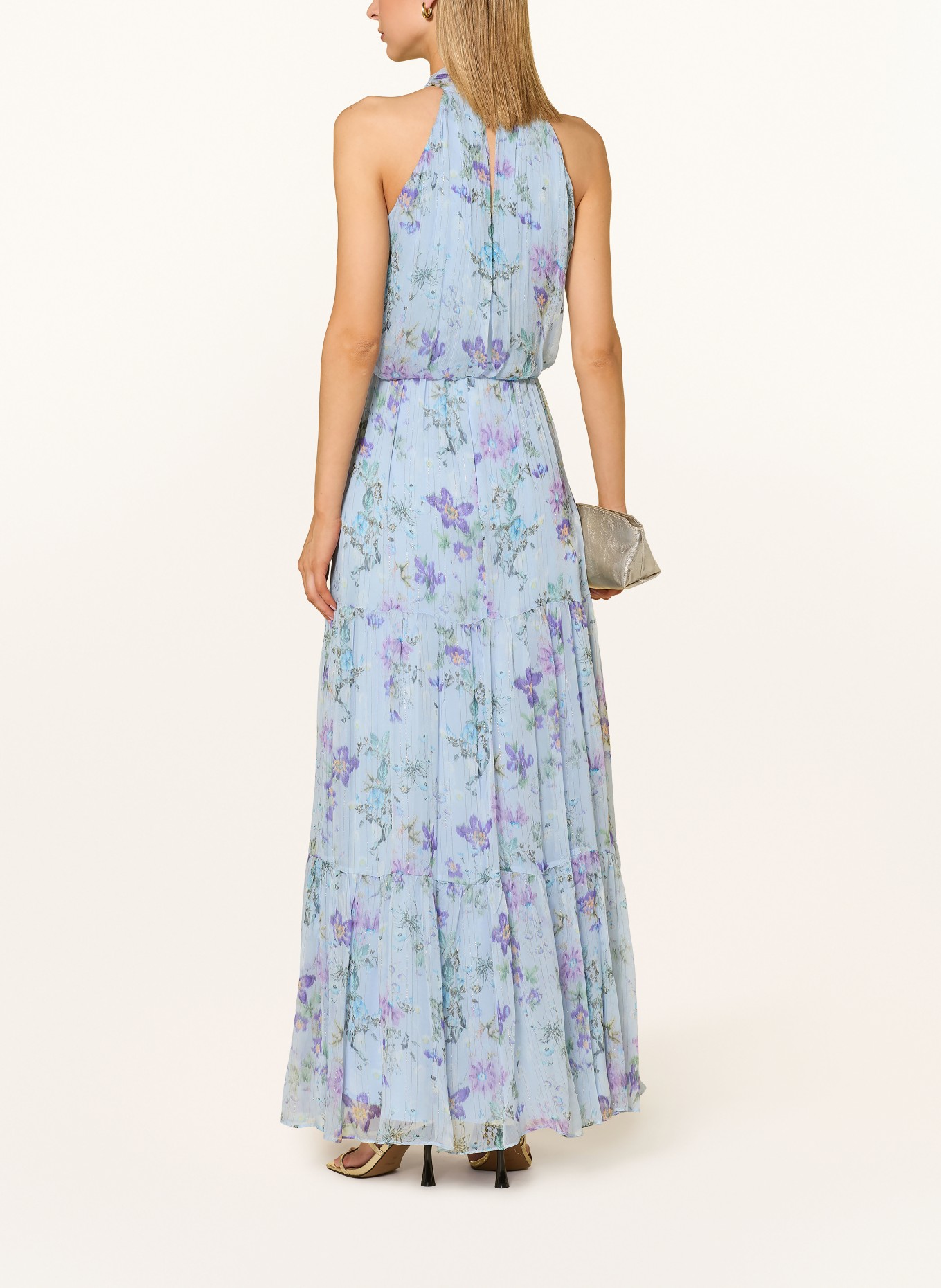 SWING Abendkleid mit Glitzergarn: HELLBLAU / LILA / GRÜN