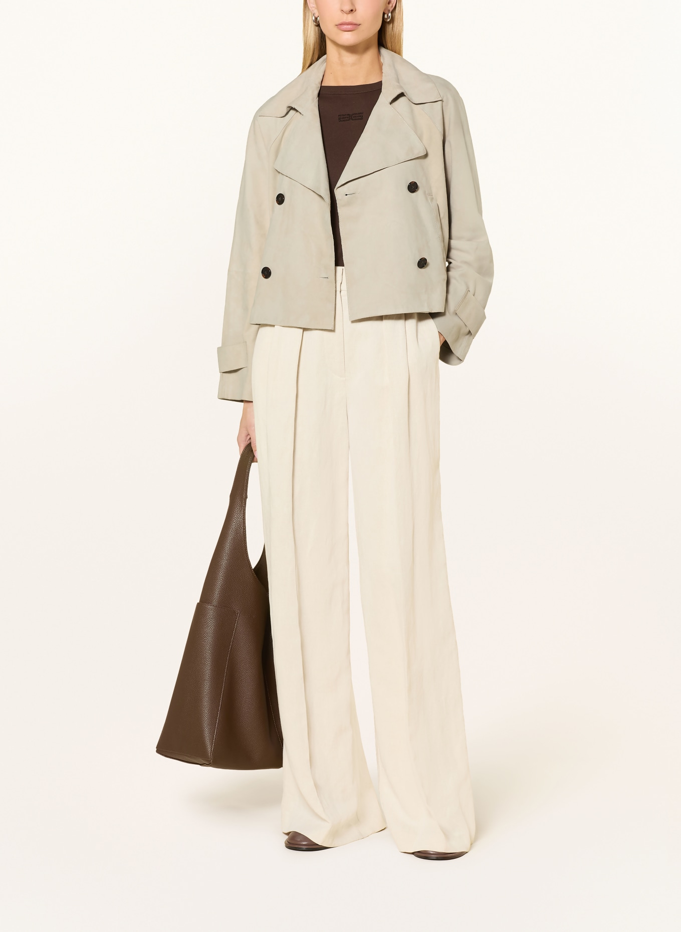 Marc O'Polo Lederjacke: ECRU