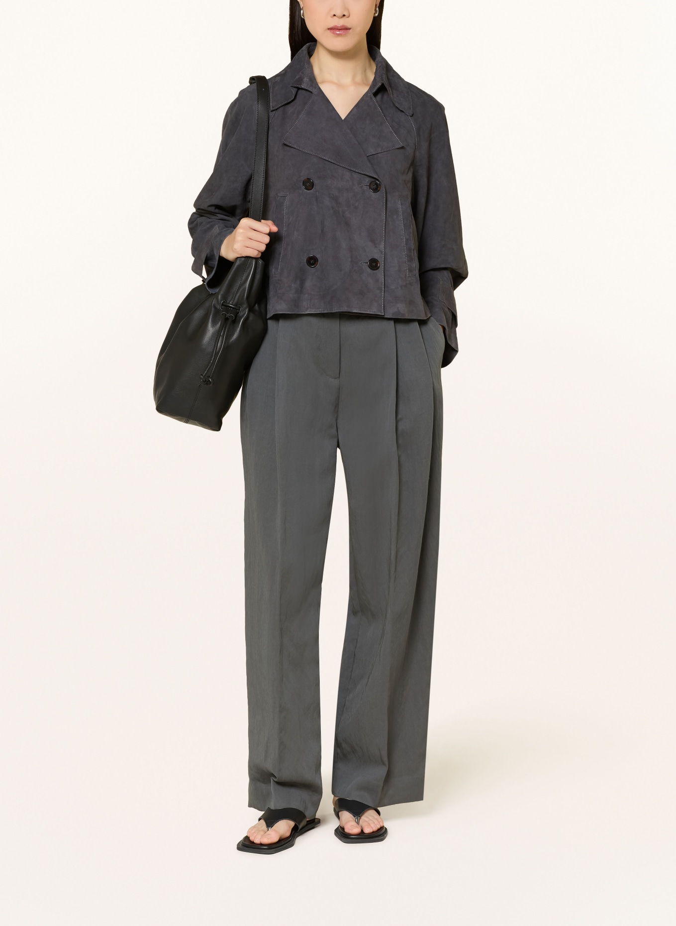 Marc O'Polo Leather jacket: BLUE GRAY