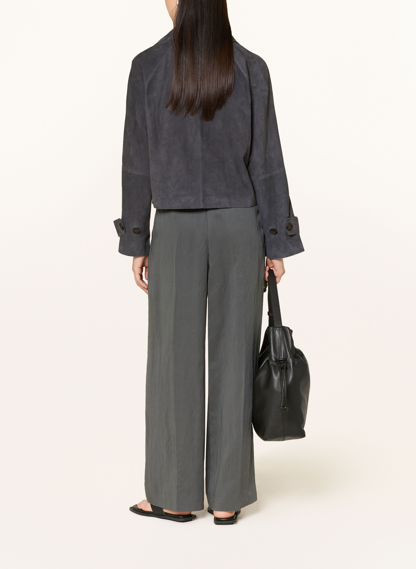 Marc O'Polo Leather jacket: BLUE GRAY