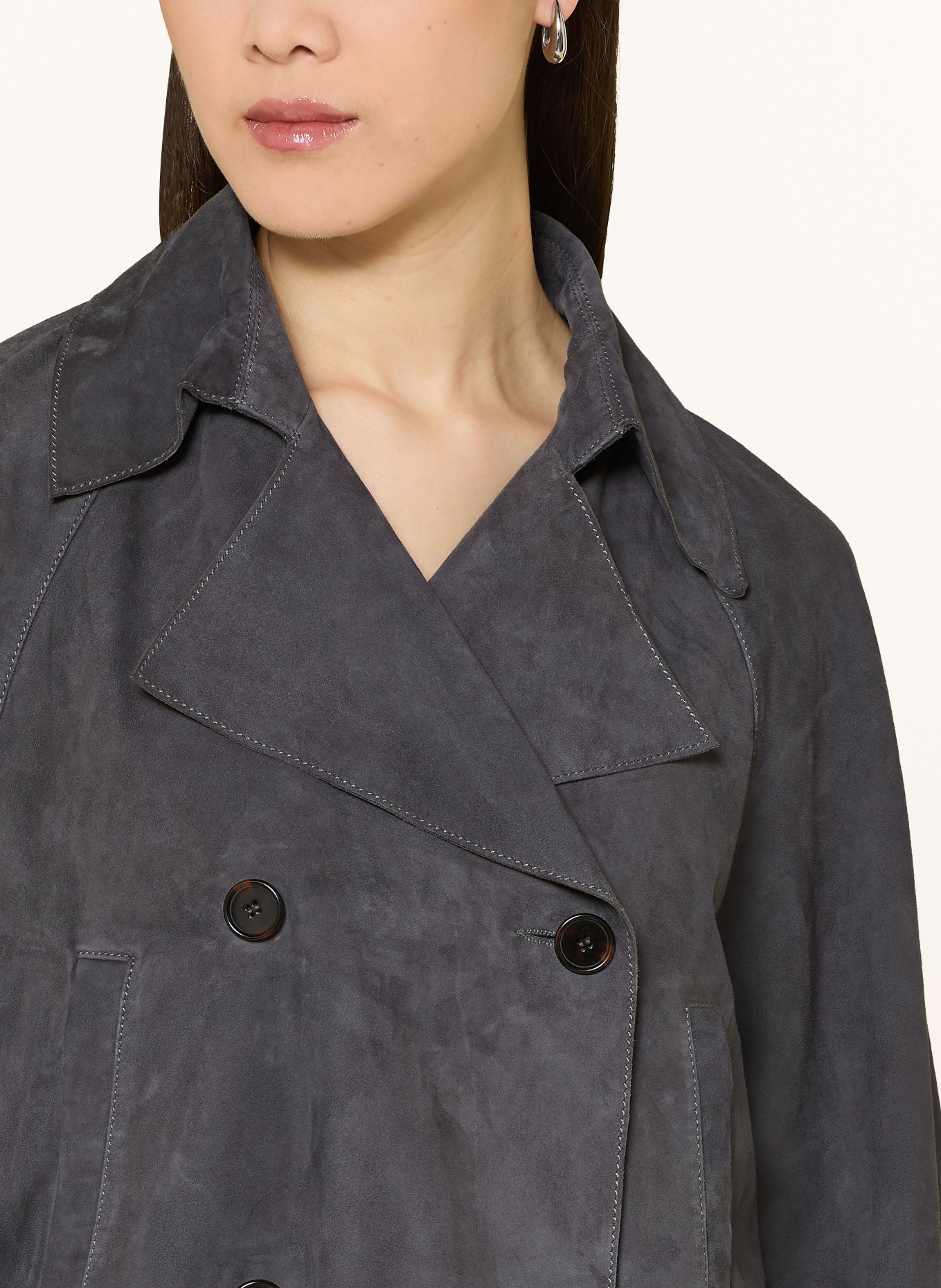 Marc O'Polo Leather jacket: BLUE GRAY