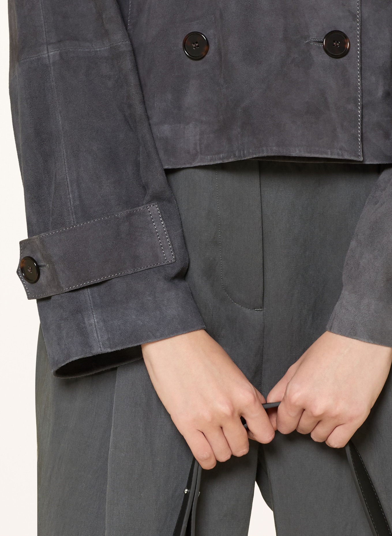 Marc O'Polo Leather jacket: BLUE GRAY
