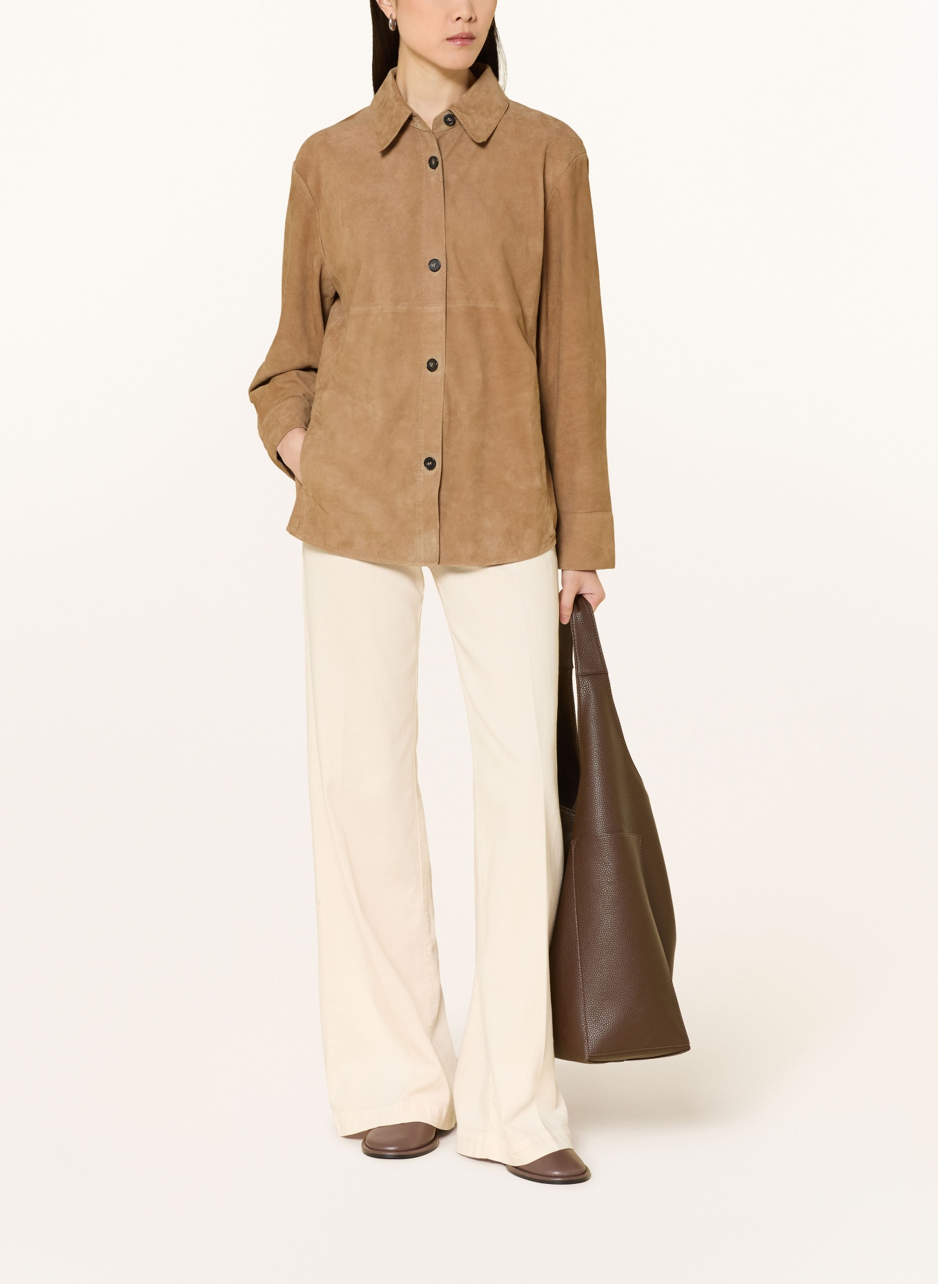 Marc O'Polo Leather overshirt: CAMEL