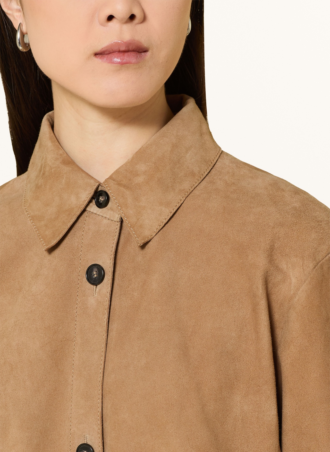 Marc O'Polo Leather overshirt: CAMEL