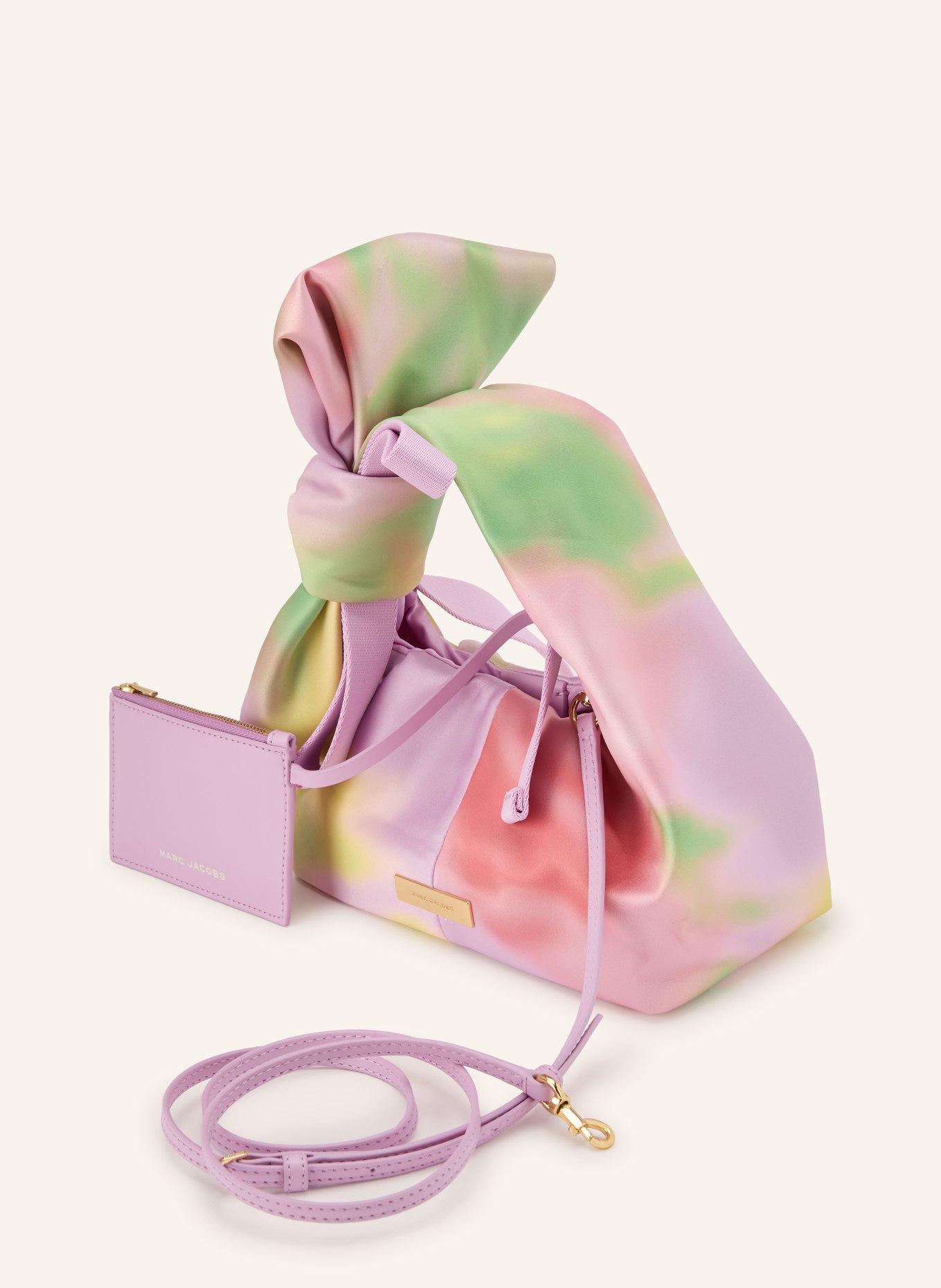 MARC JACOBS Handtasche THE MINI SACK MULTICOL PRINT FLOWERS mit Pouch: ROSA / GELB / HELLGRÜN