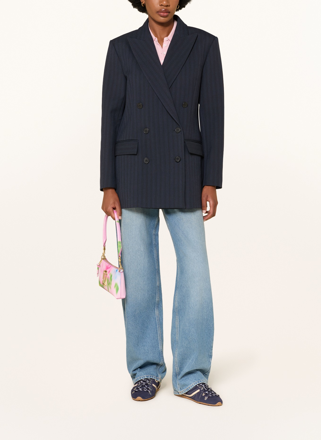 MARC JACOBS Shoulder bag THE BLURRED FLORAL SNAPSHOT CONVERTIBLE SHOULDER BAG: PINK / GOLD / GREEN