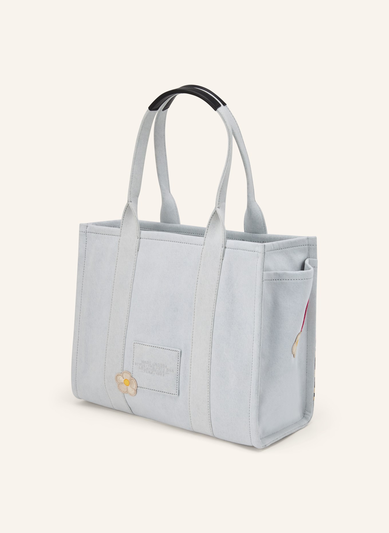MARC JACOBS Shopper THE LARGE TOTE DENIM PATCHES: HELLGRAU