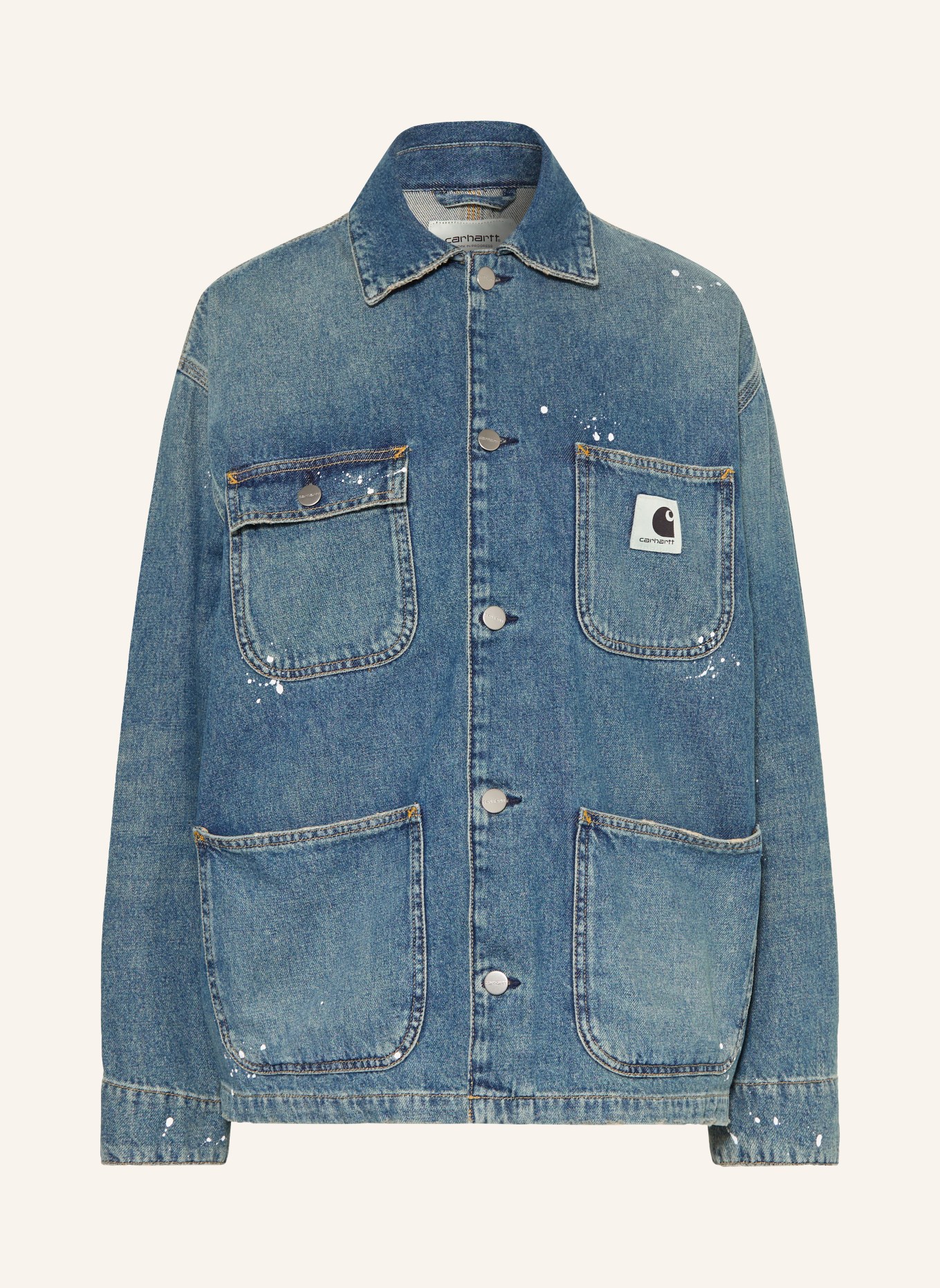 carhartt WIP Džínová bunda OG MICHIGAN COAT: 01EJ Blue, destroy wash, splatter
