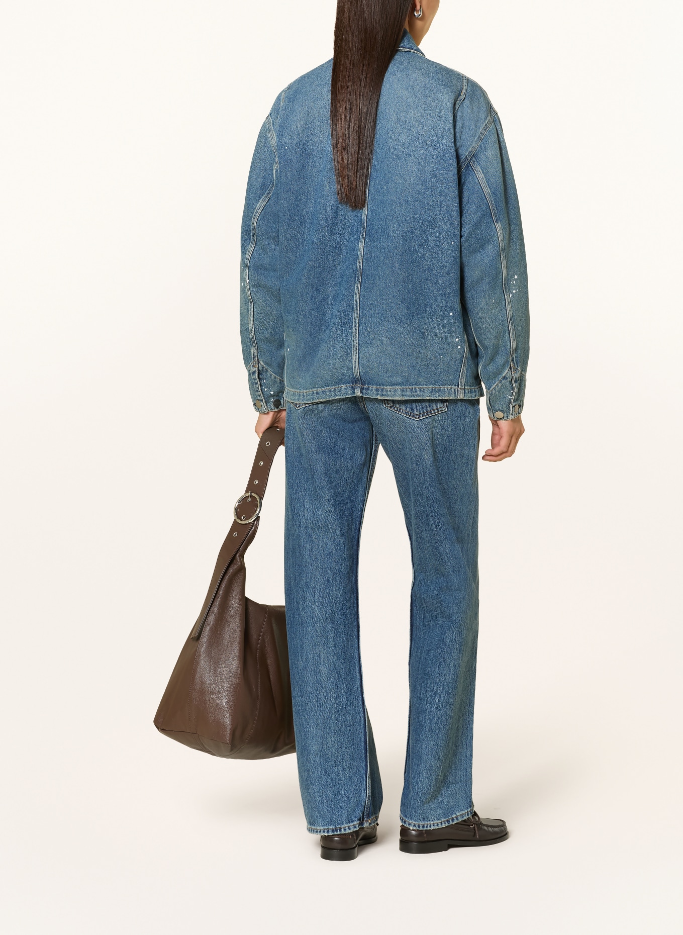 carhartt WIP Džínová bunda OG MICHIGAN COAT: 01EJ Blue, destroy wash, splatter