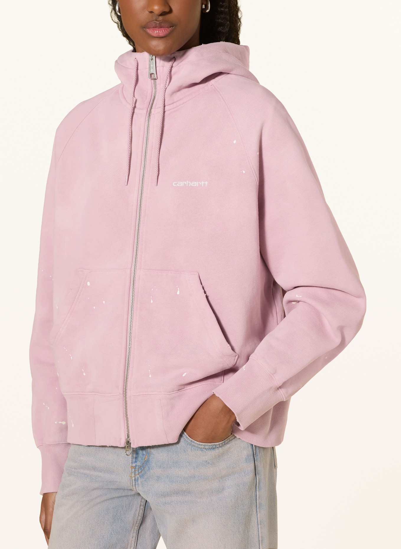 carhartt WIP Sweatjack PAINTER: ROSÉ / WIT