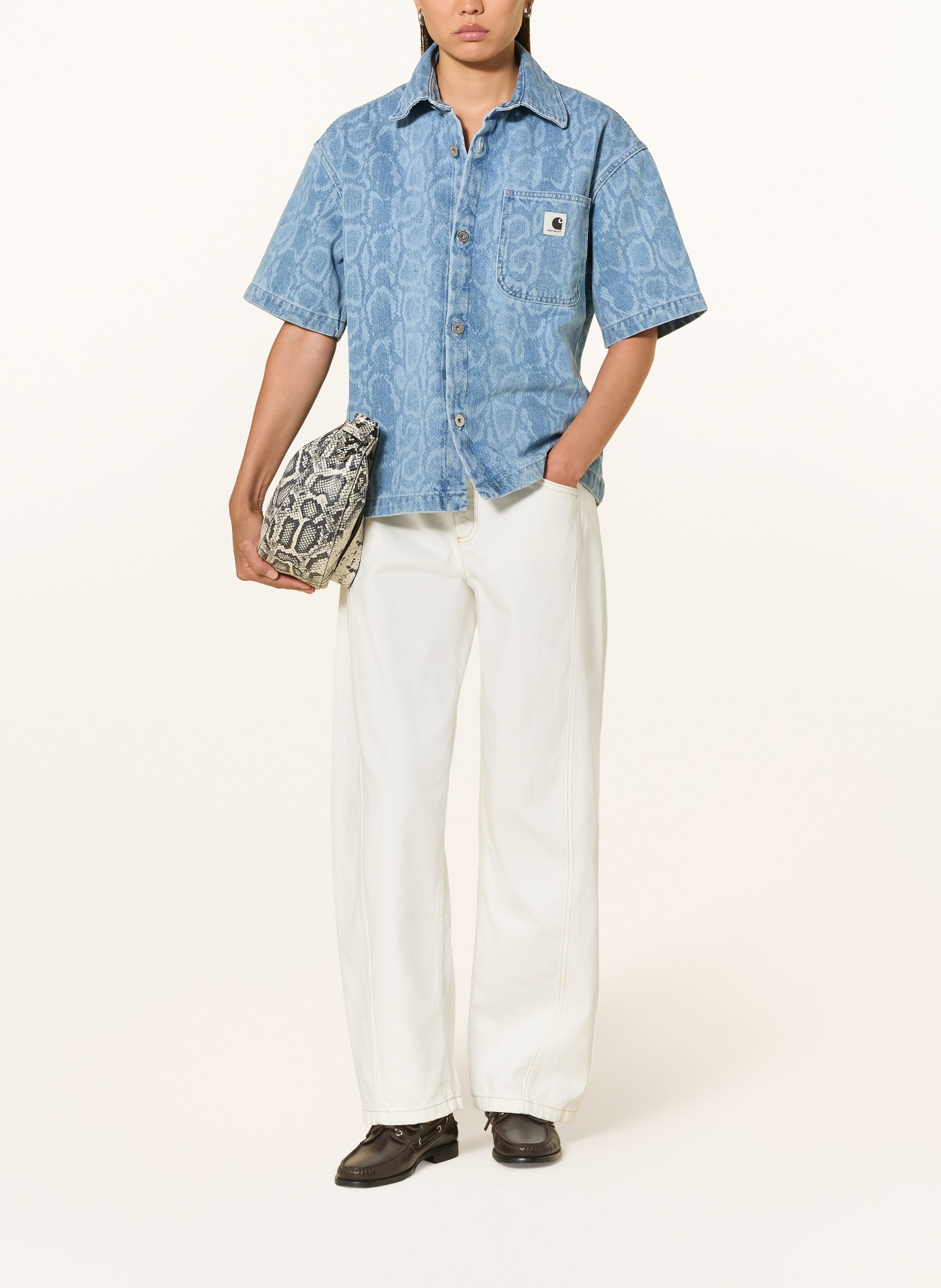 carhartt WIP Jeansbluse LOVILIA: BLAU / HELLBLAU