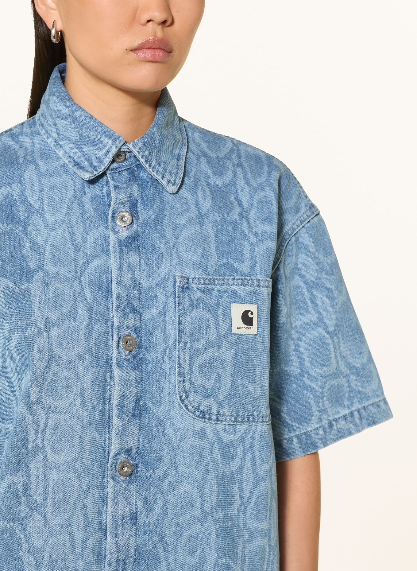 carhartt WIP Jeansbluse LOVILIA: BLAU / HELLBLAU