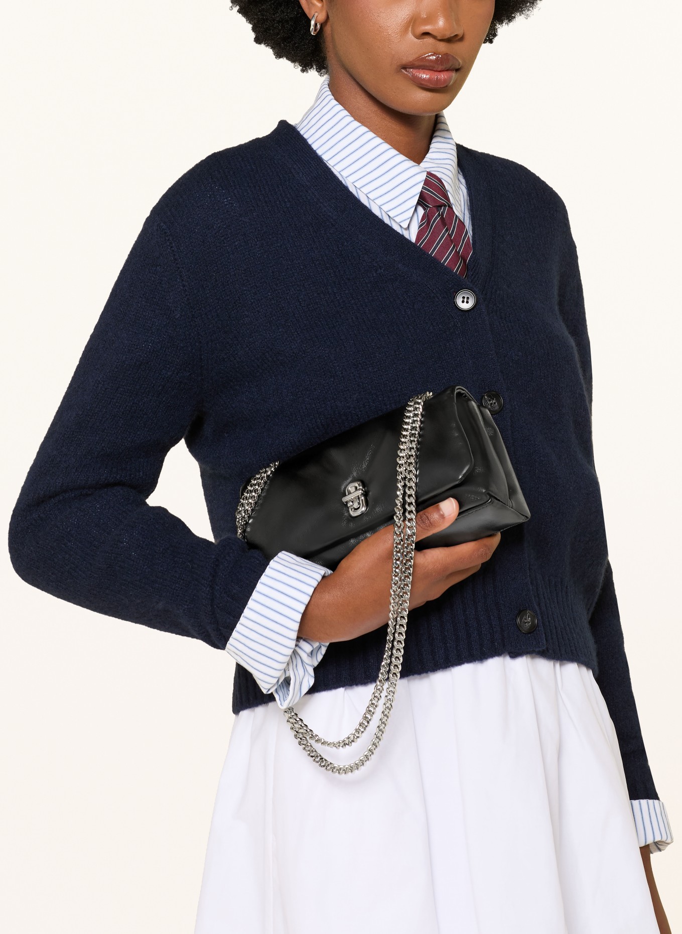 MARC JACOBS Shoulder Bag THE CHAIN MINI BAG: BLACK / SILVER
