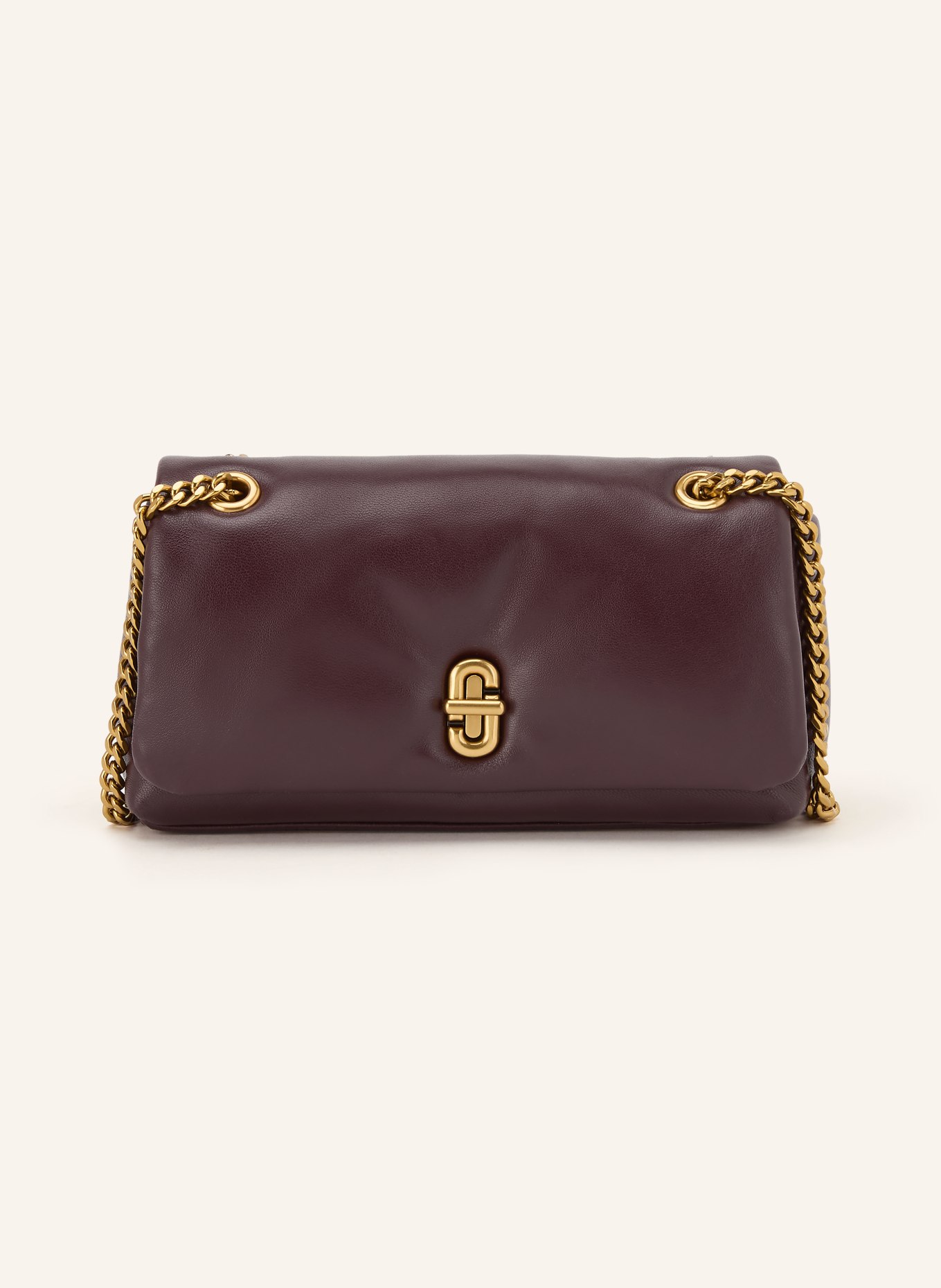 MARC JACOBS Umhängetasche THE CHAIN MINI BAG: DUNKELROT / GOLD