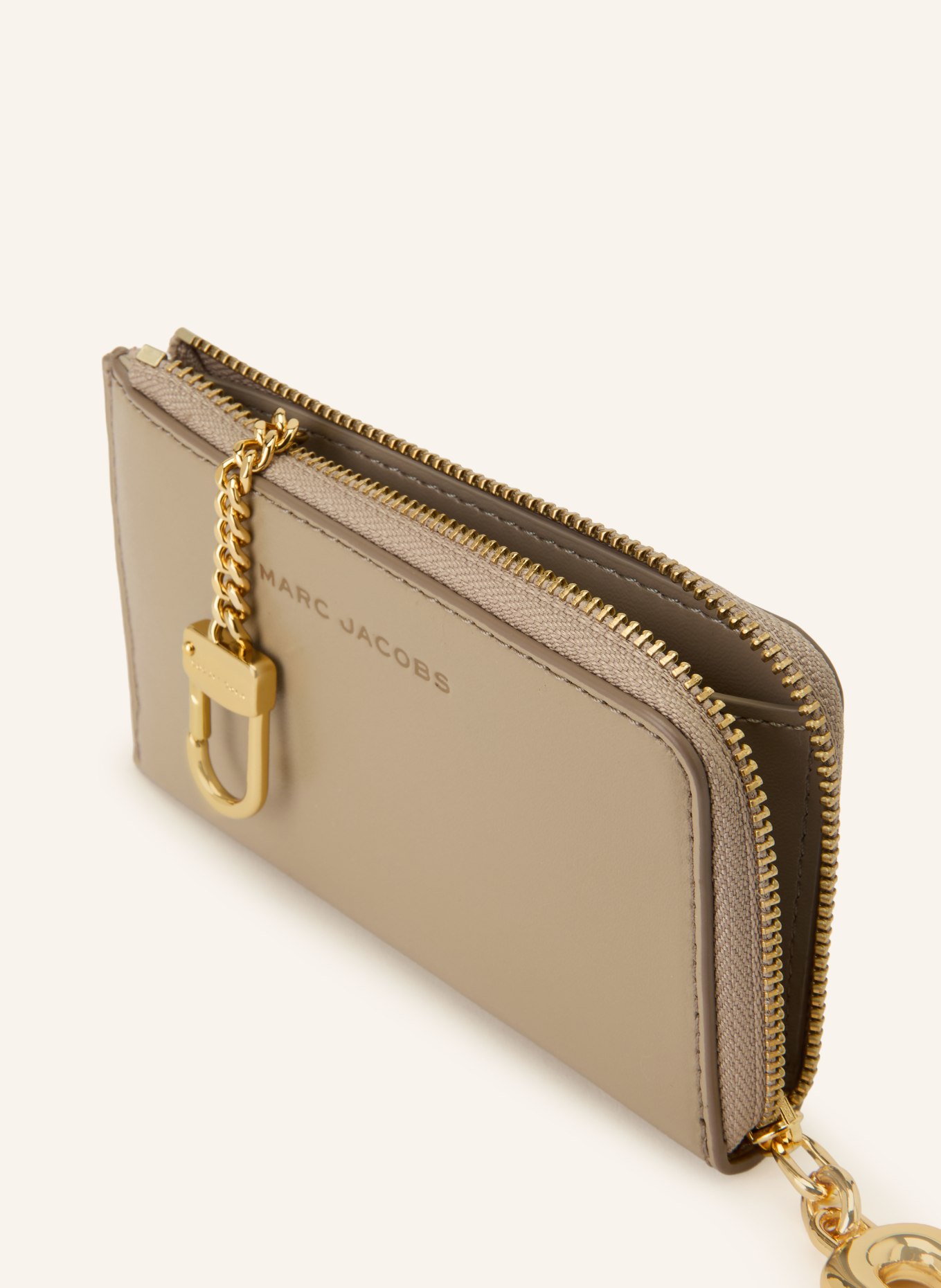 MARC JACOBS Geldbörse THE SCENE TOP ZIP MULTI WALLET: TAUPE / GOLD