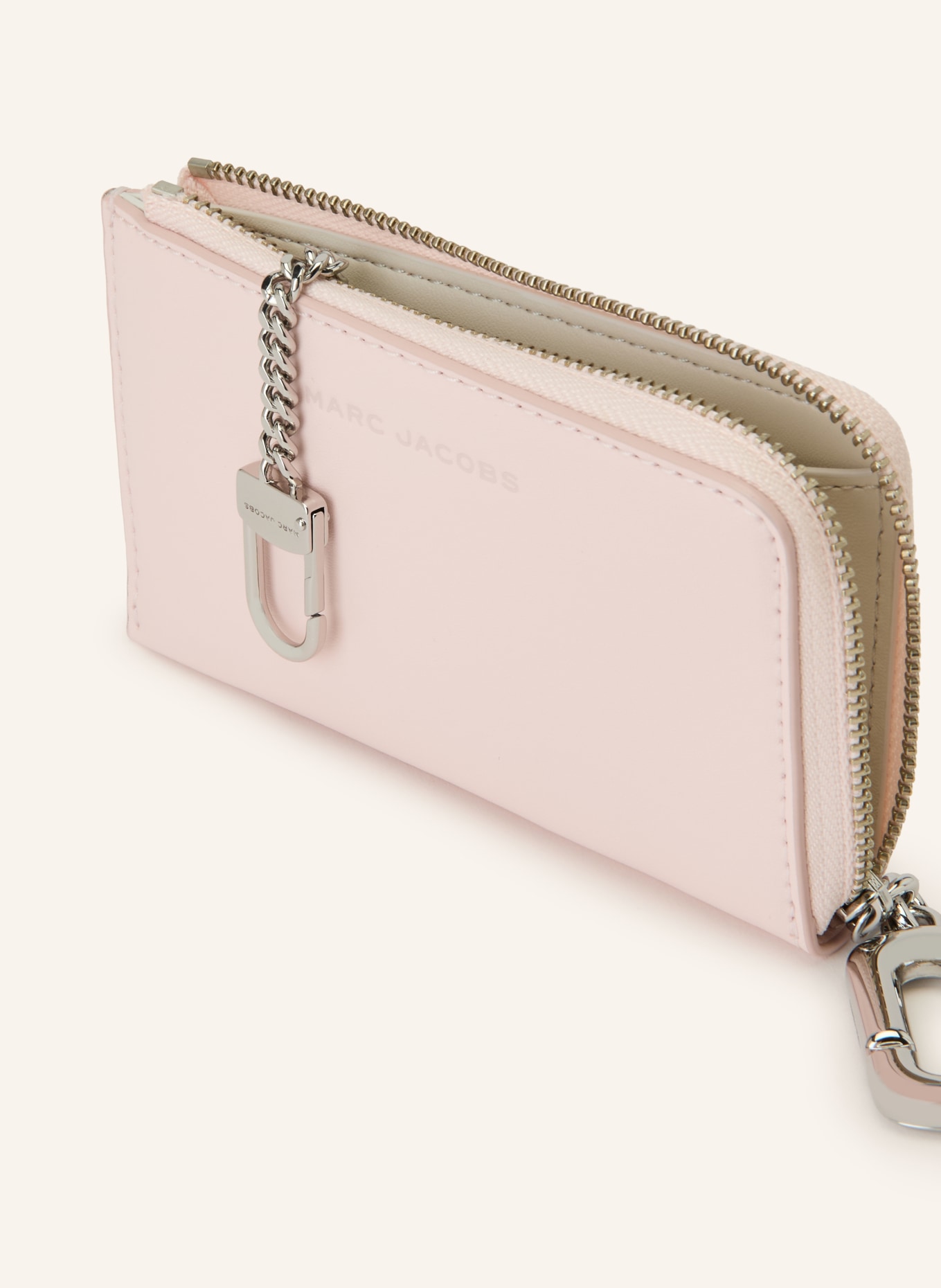 MARC JACOBS Geldbörse THE SCENE TOP ZIP MULTI WALLET: HELLROSA / SILBER