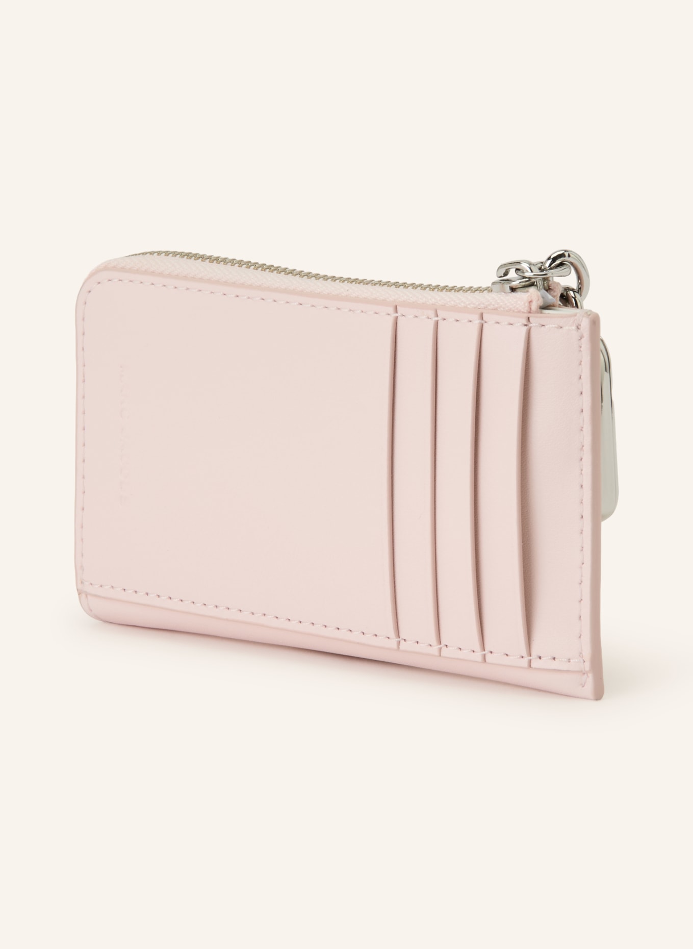 MARC JACOBS Geldbörse THE SCENE TOP ZIP MULTI WALLET: HELLROSA / SILBER
