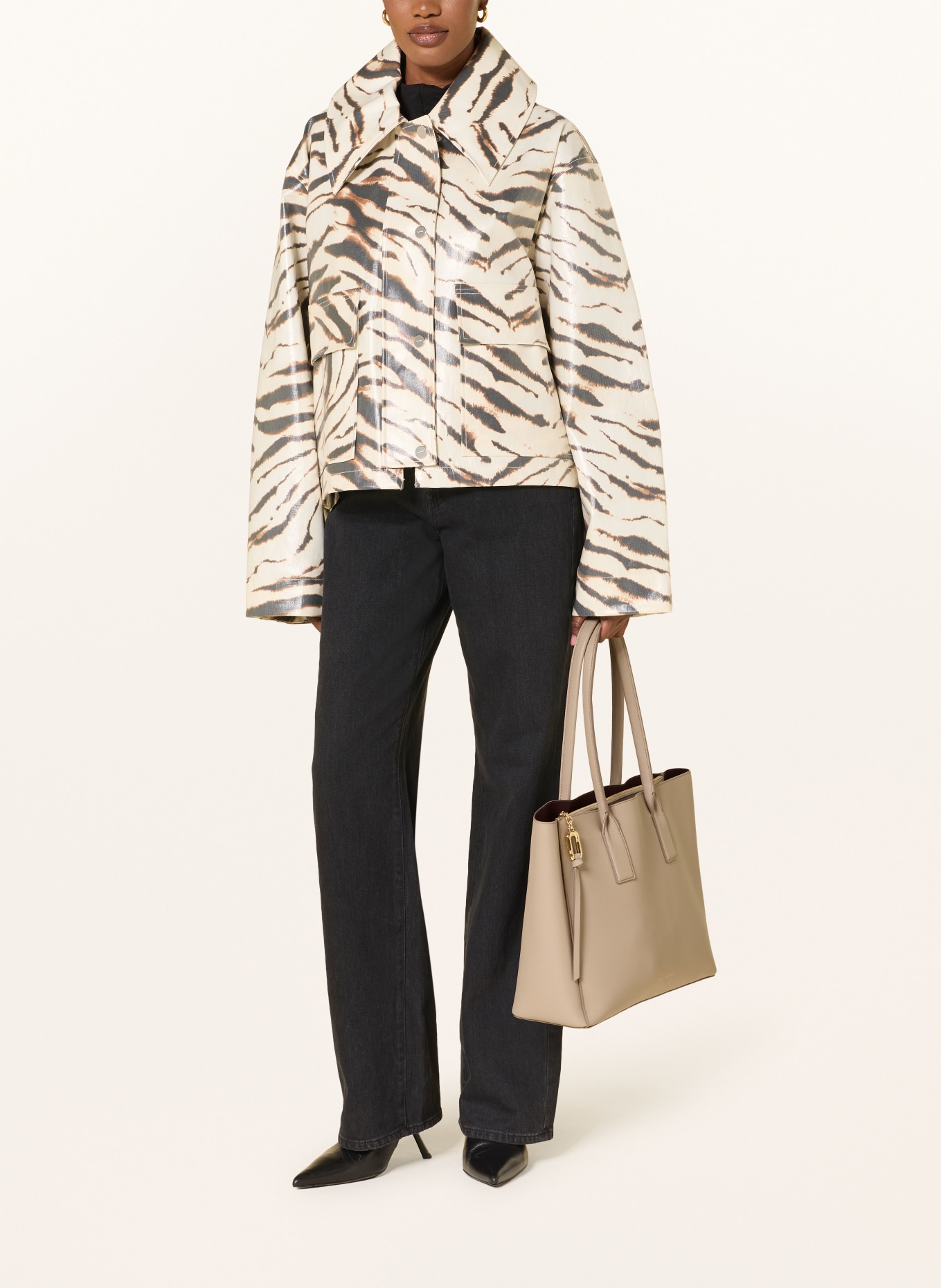 MARC JACOBS Shopper THE WORK TOTE: CREME / GULD