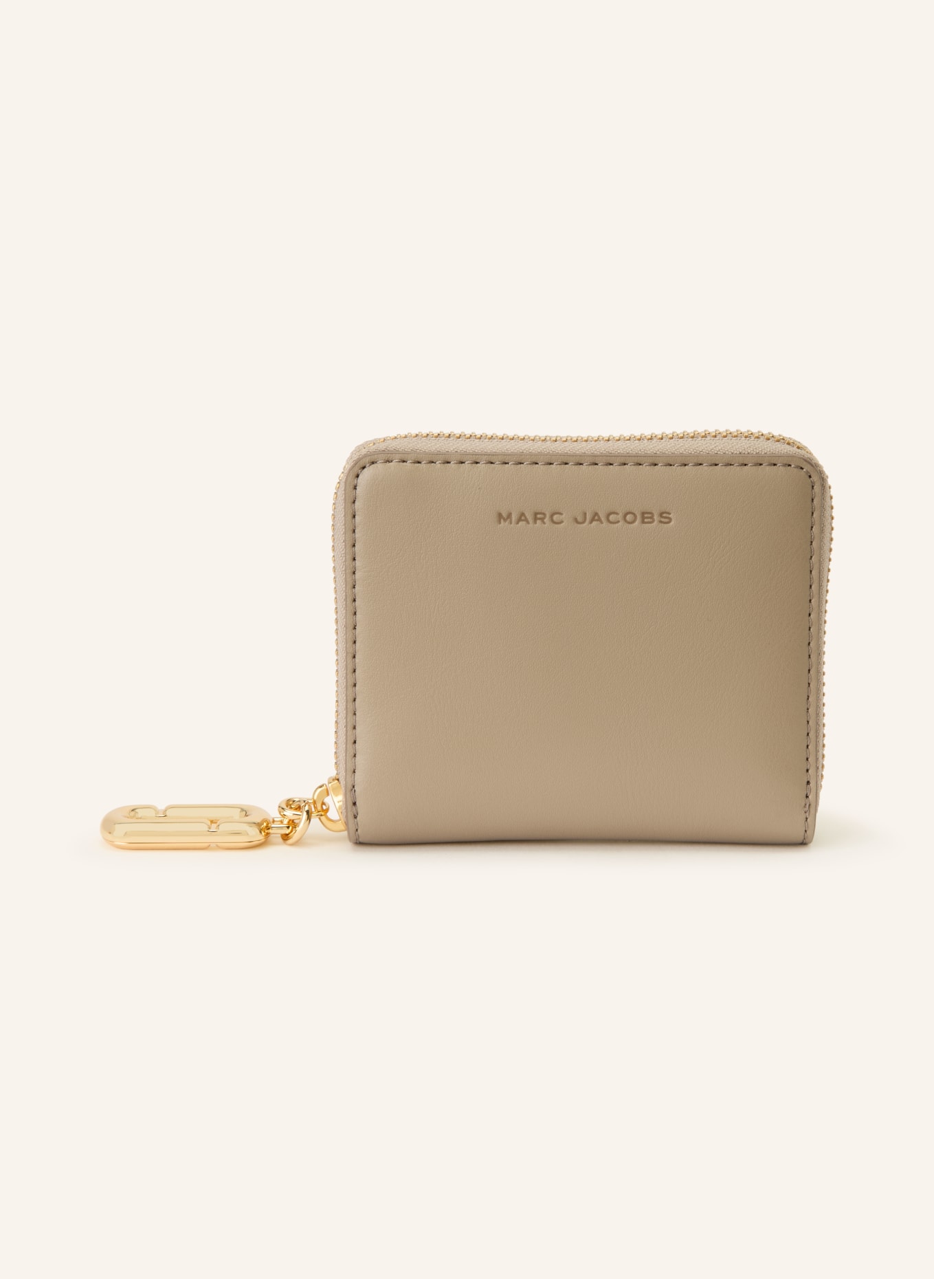 MARC JACOBS Geldbörse THE SCENE SLIM COMPACT WALLET: BEIGE / GOLD