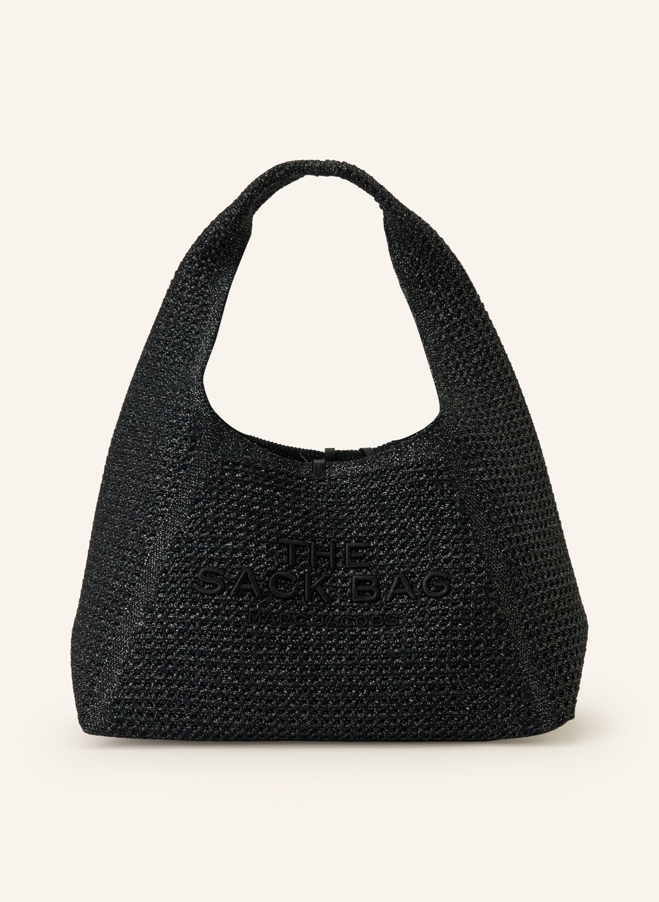 MARC JACOBS Beuteltasche THE CROCHET SACK BAG: SCHWARZ / SILBER