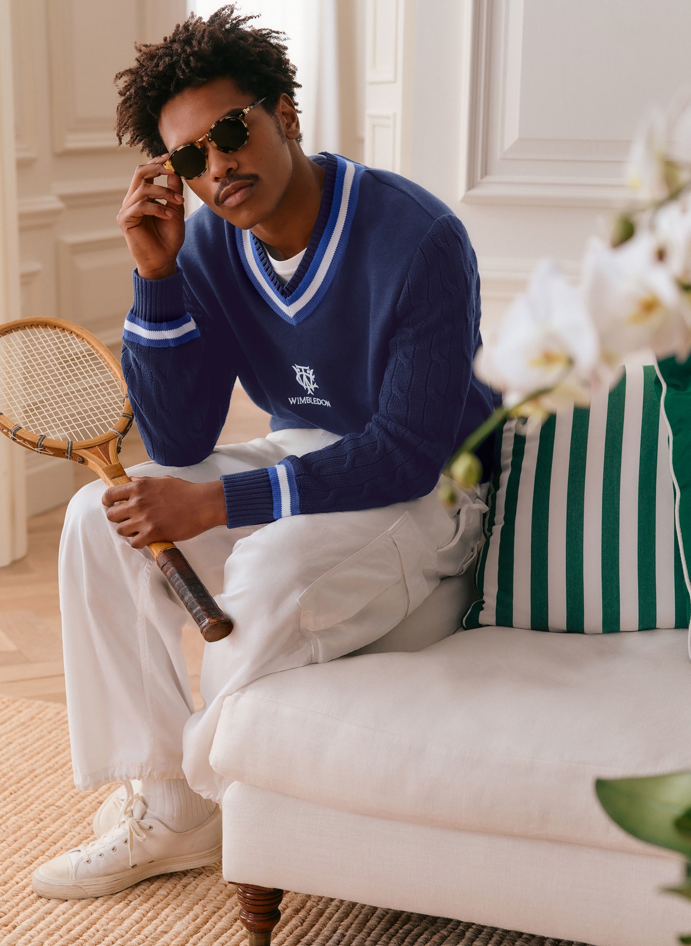 POLO RALPH LAUREN Sweatshirt in a blend of materials: DARK BLUE / BLUE / WHITE