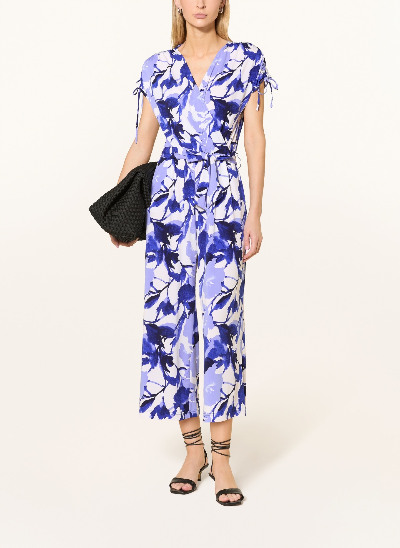 Betty Barclay Wrap-style jumpsuit: BLUE / LIGHT BLUE / WHITE