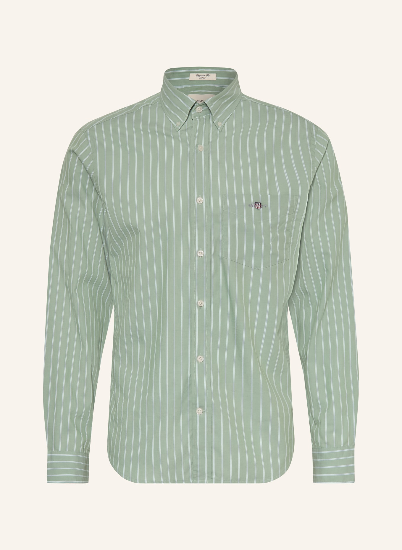 GANT Hemd Slim Fit: HELLGRÜN / WEISS