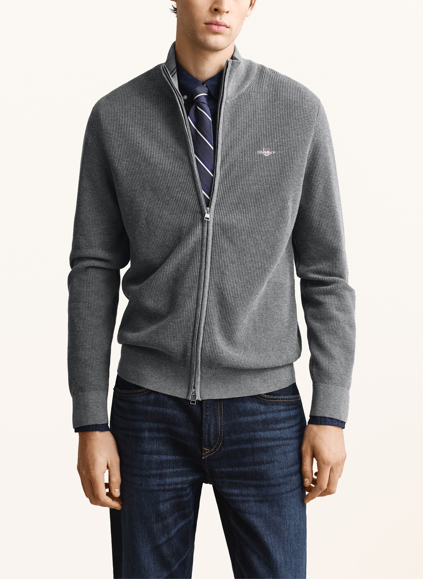 GANT cardigan: GRIS FONCÉ