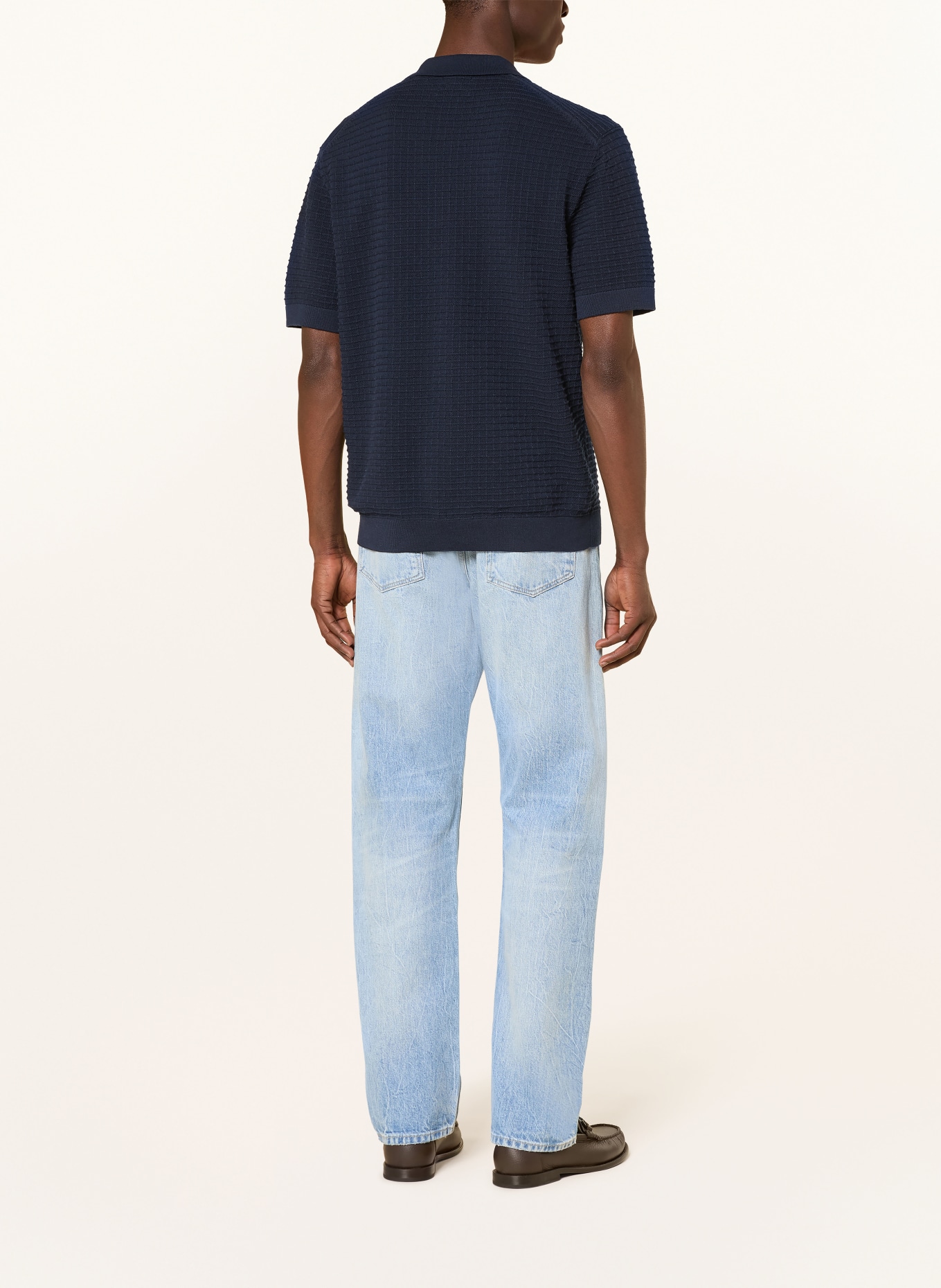GANT Polo en maille: BLEU FONCÉ