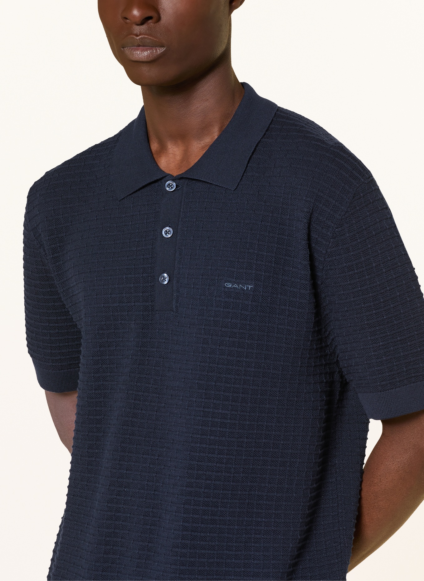 GANT Polo en maille: BLEU FONCÉ