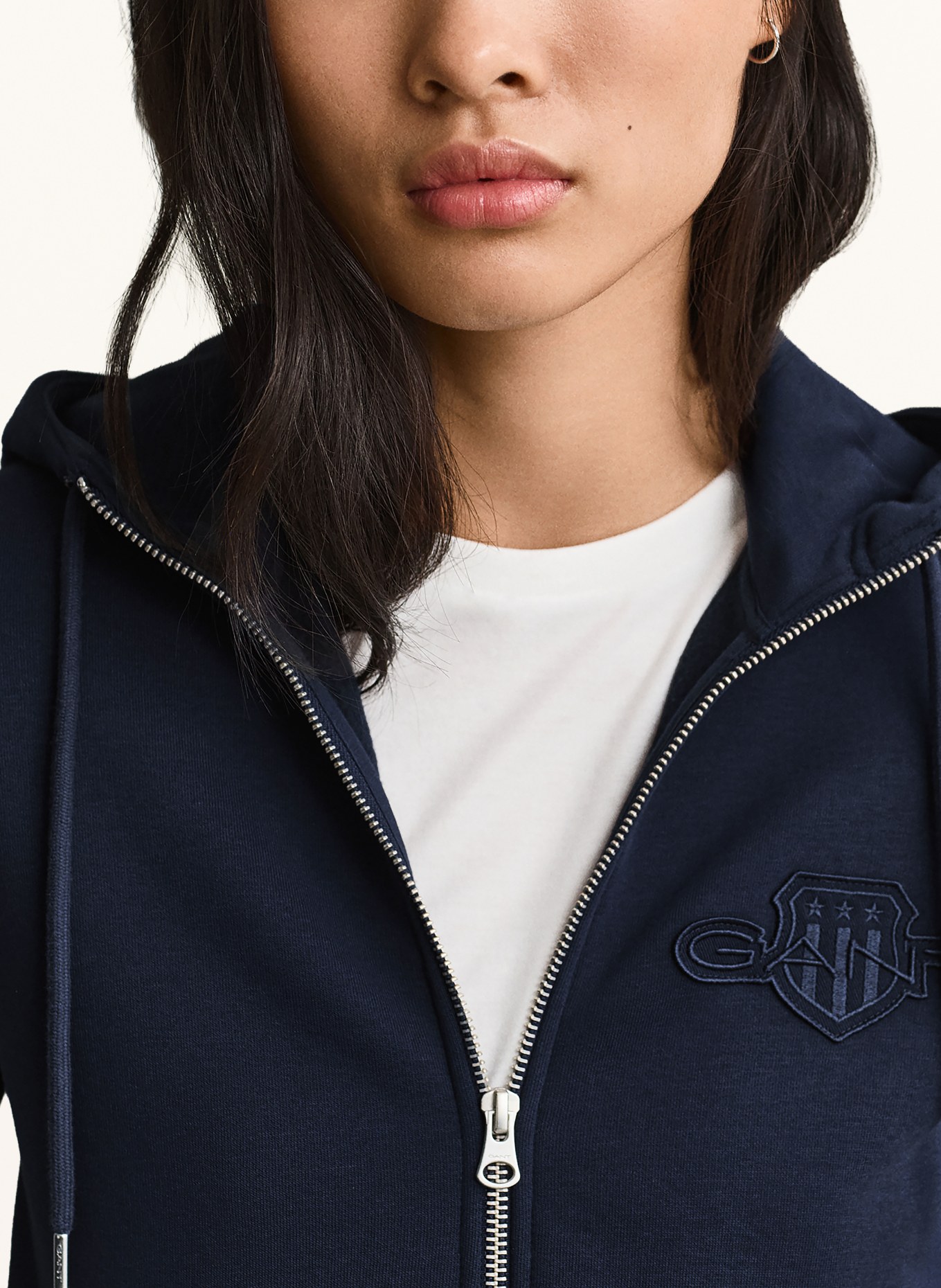 GANT Zip-up sweatshirt: DARK BLUE