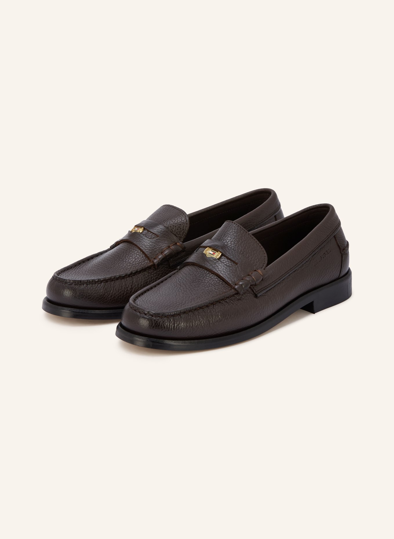 TOMMY HILFIGER Loafers à barrette: MARRON FONCÉ
