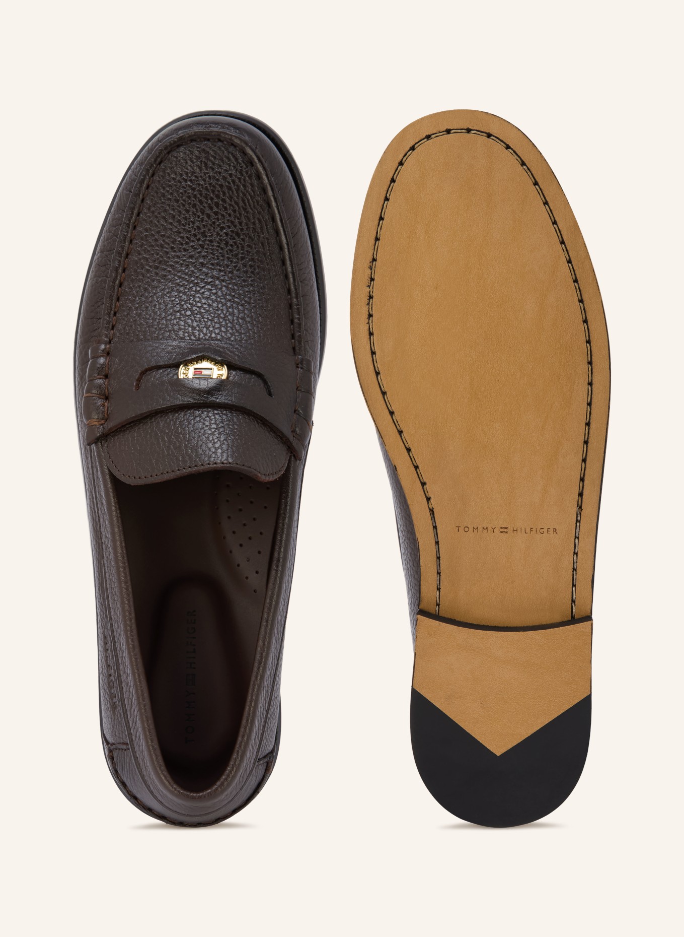 TOMMY HILFIGER Loafers à barrette: MARRON FONCÉ
