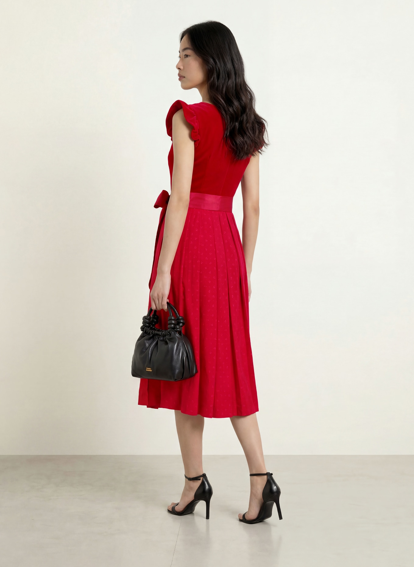 AlpenHERZ Dirndl MELISSA mit Rüschen: ROT / HELLROSA / PINK