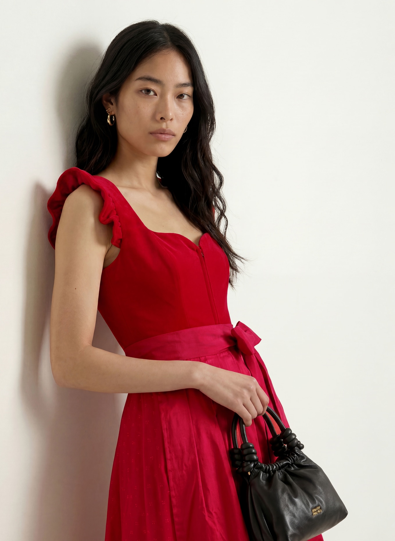 AlpenHERZ Dirndl MELISSA mit Rüschen: ROT / HELLROSA / PINK