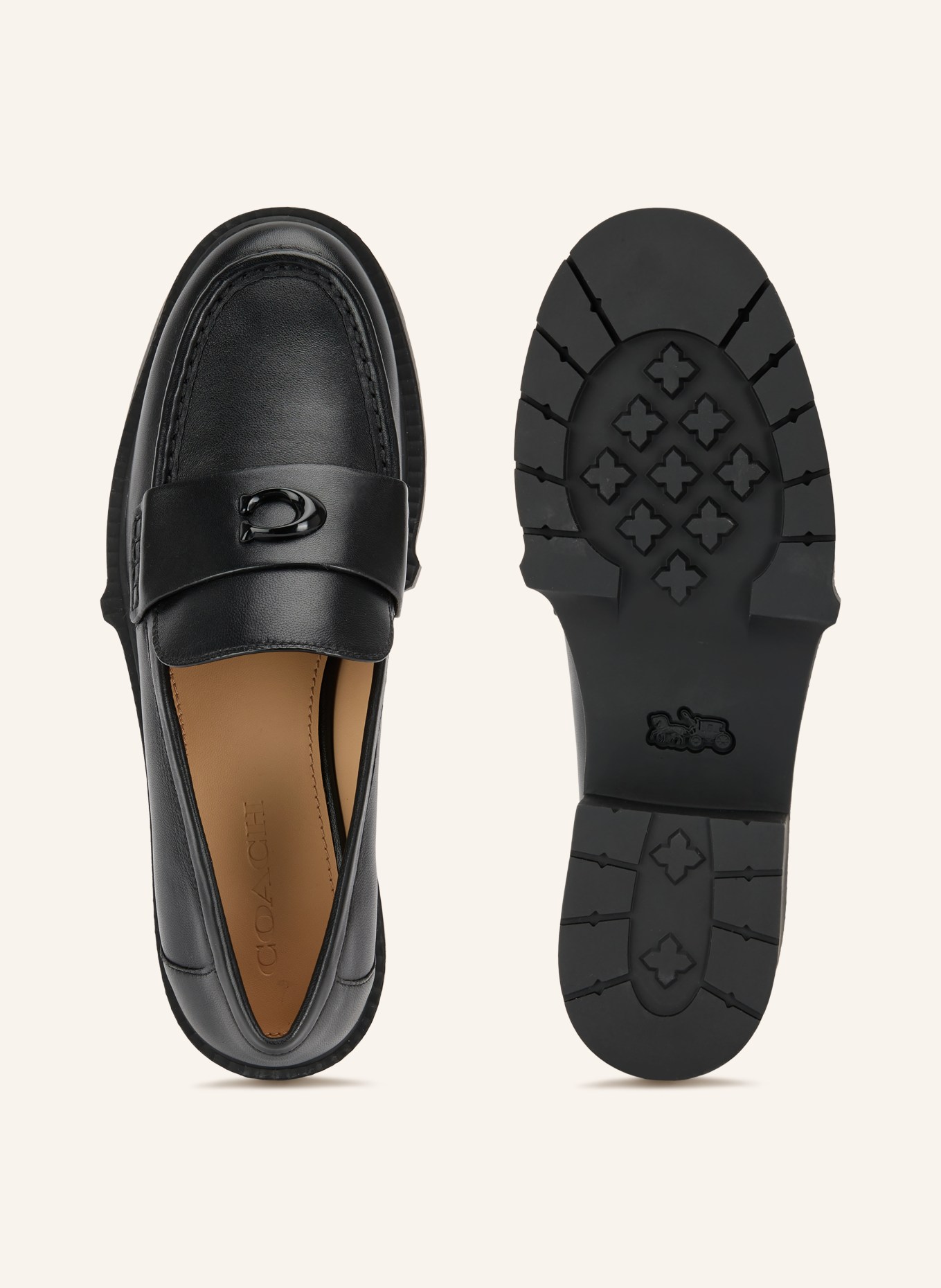 COACH Loafers LEAH: ZWART